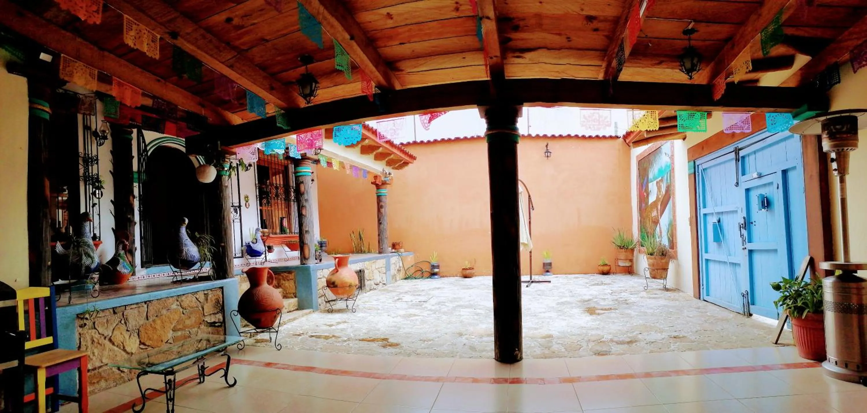 Bed in Hotel Tierra Maya