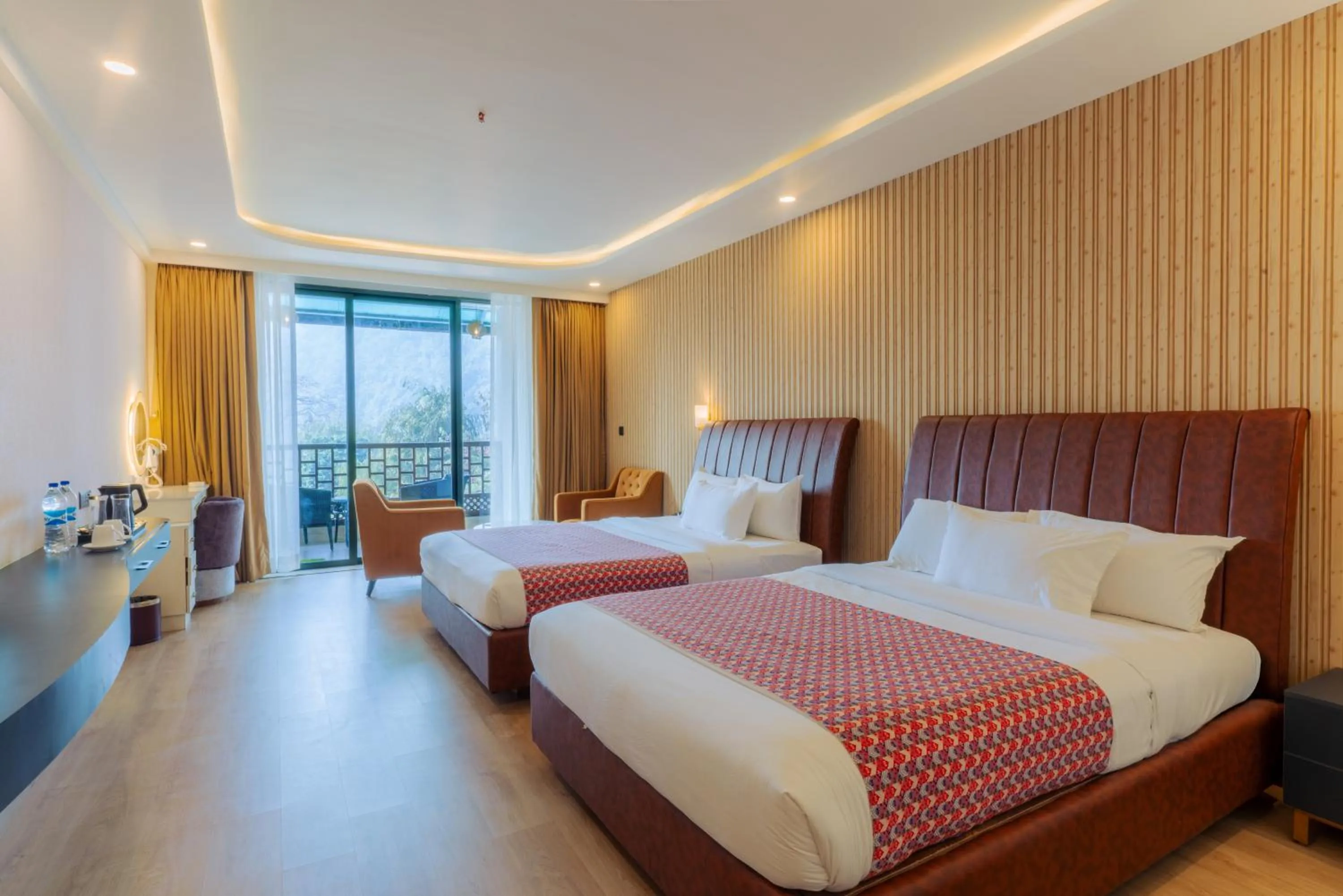 Bed in Lake View Resort