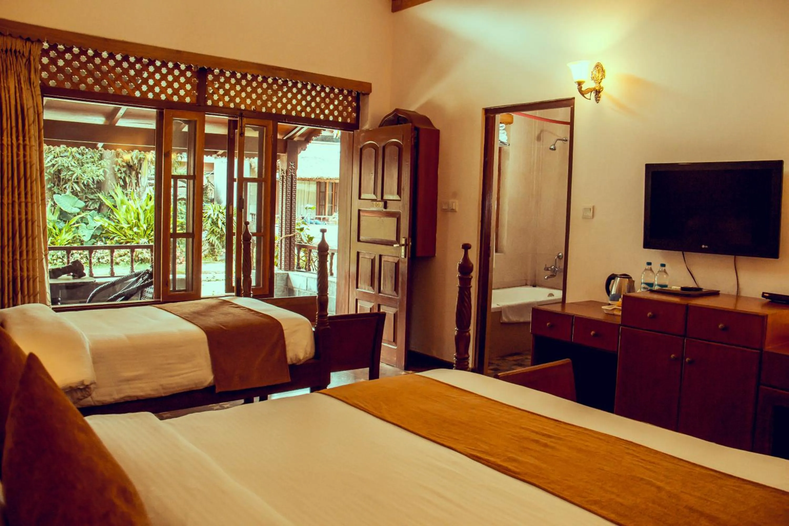 Bed in Lake View Resort