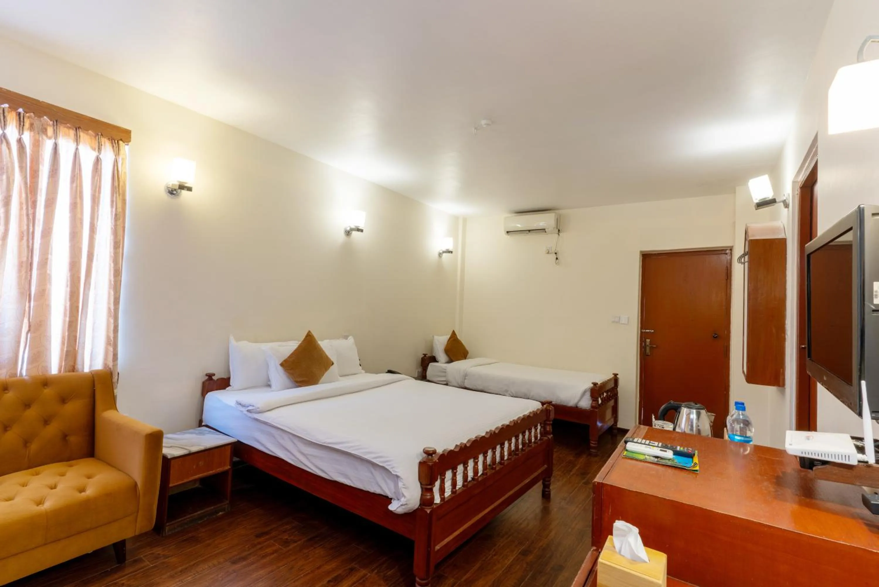 Bed in Lake View Resort