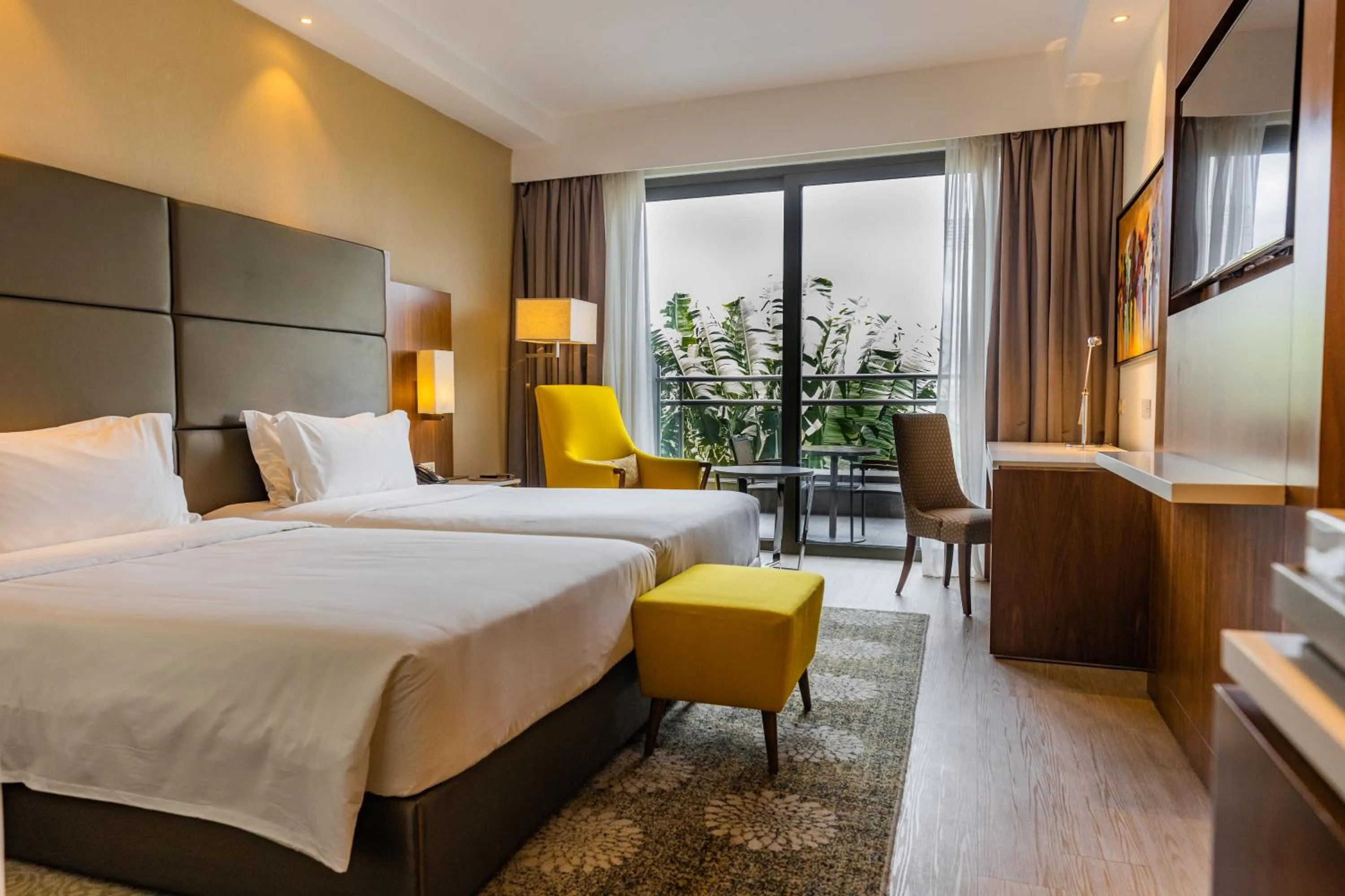 View (from property/room), Bed in Crowne Plaza Nairobi Airport by IHG