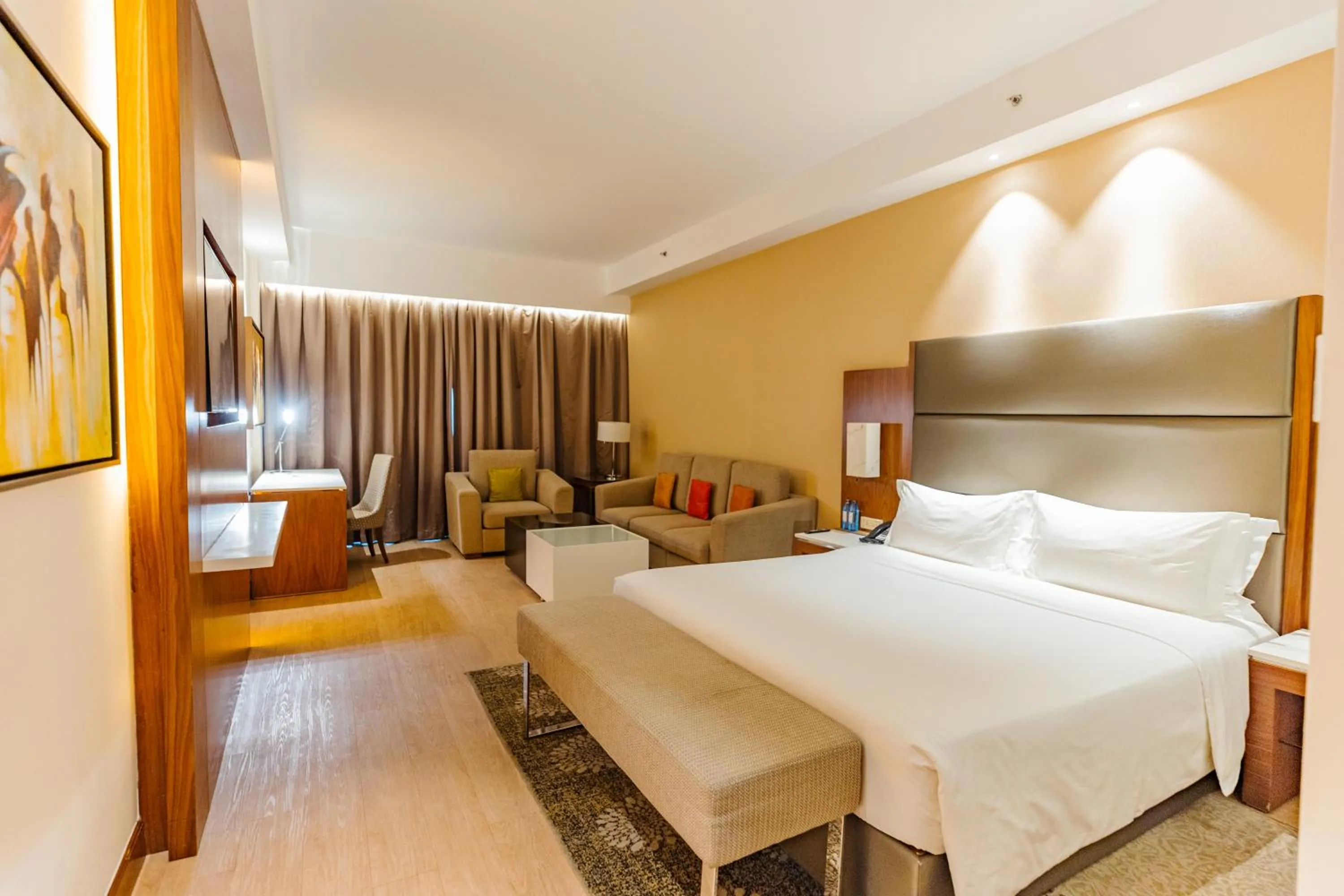 Balcony/Terrace, Bed in Crowne Plaza Nairobi Airport by IHG