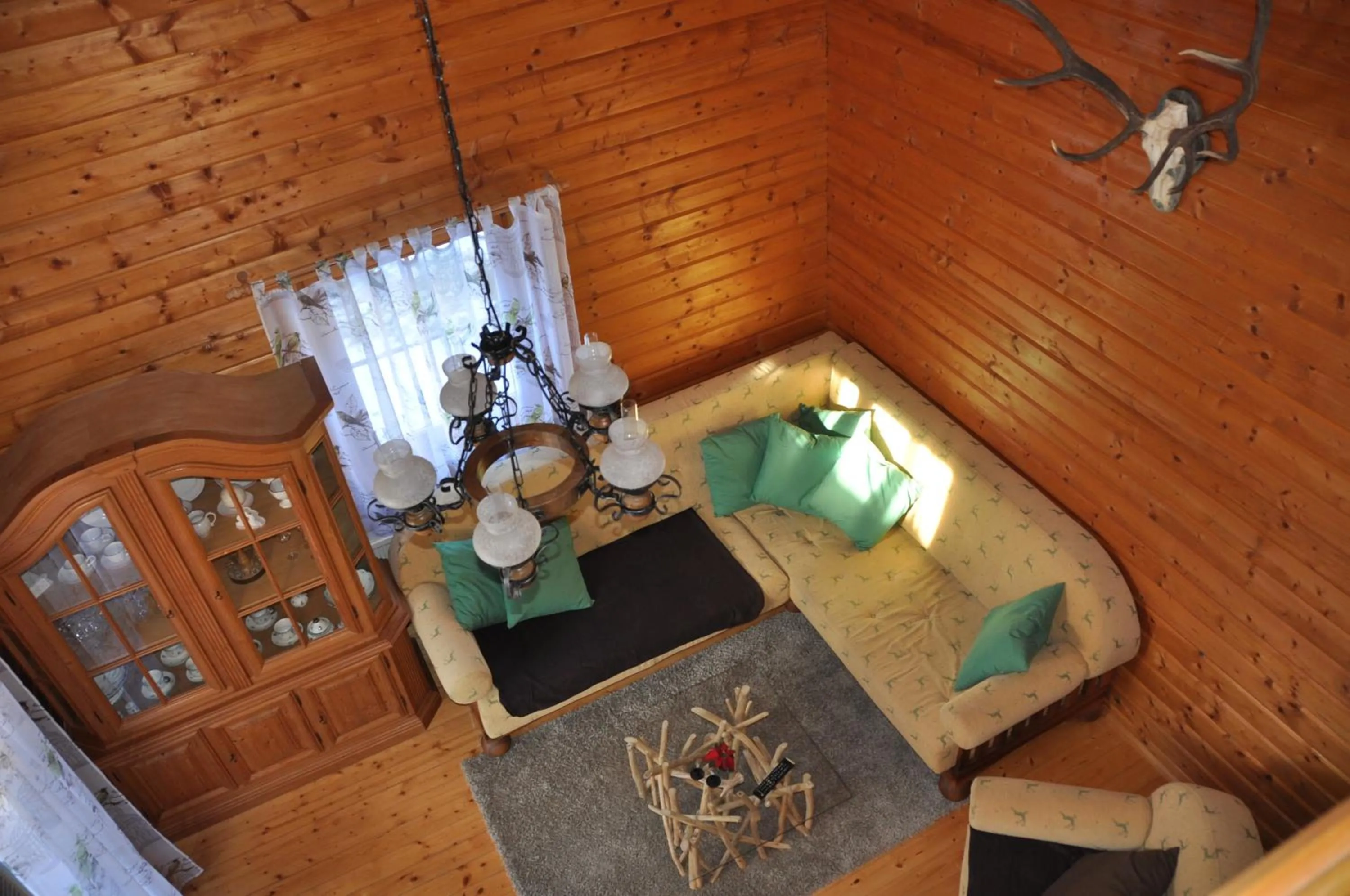Living room, Bed in Holzhaus in Hinterstoder