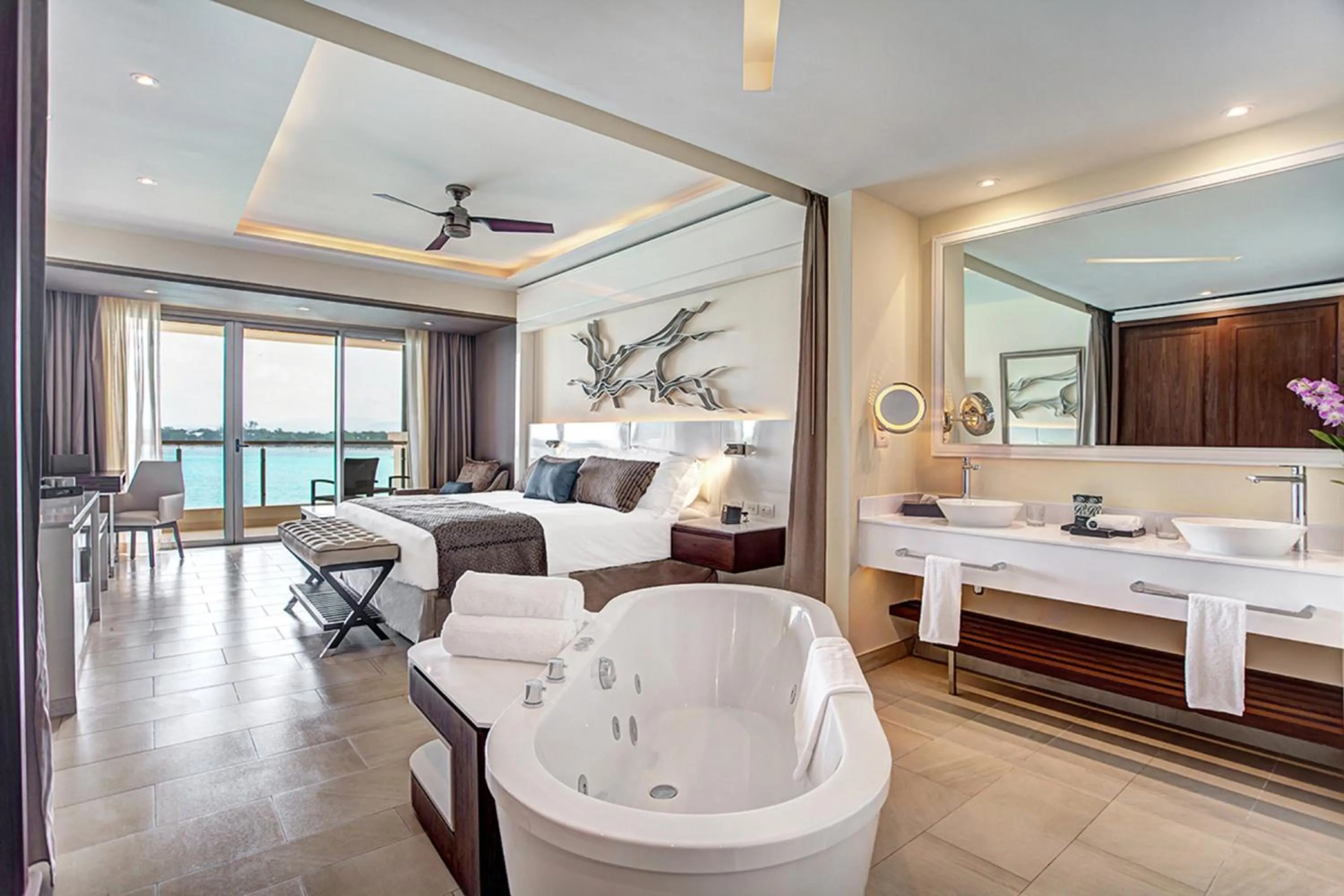Bedroom, Bathroom in Grand Lido Negril Au Naturel All Suite Resort & Spa - Adults Only - All Inclusive