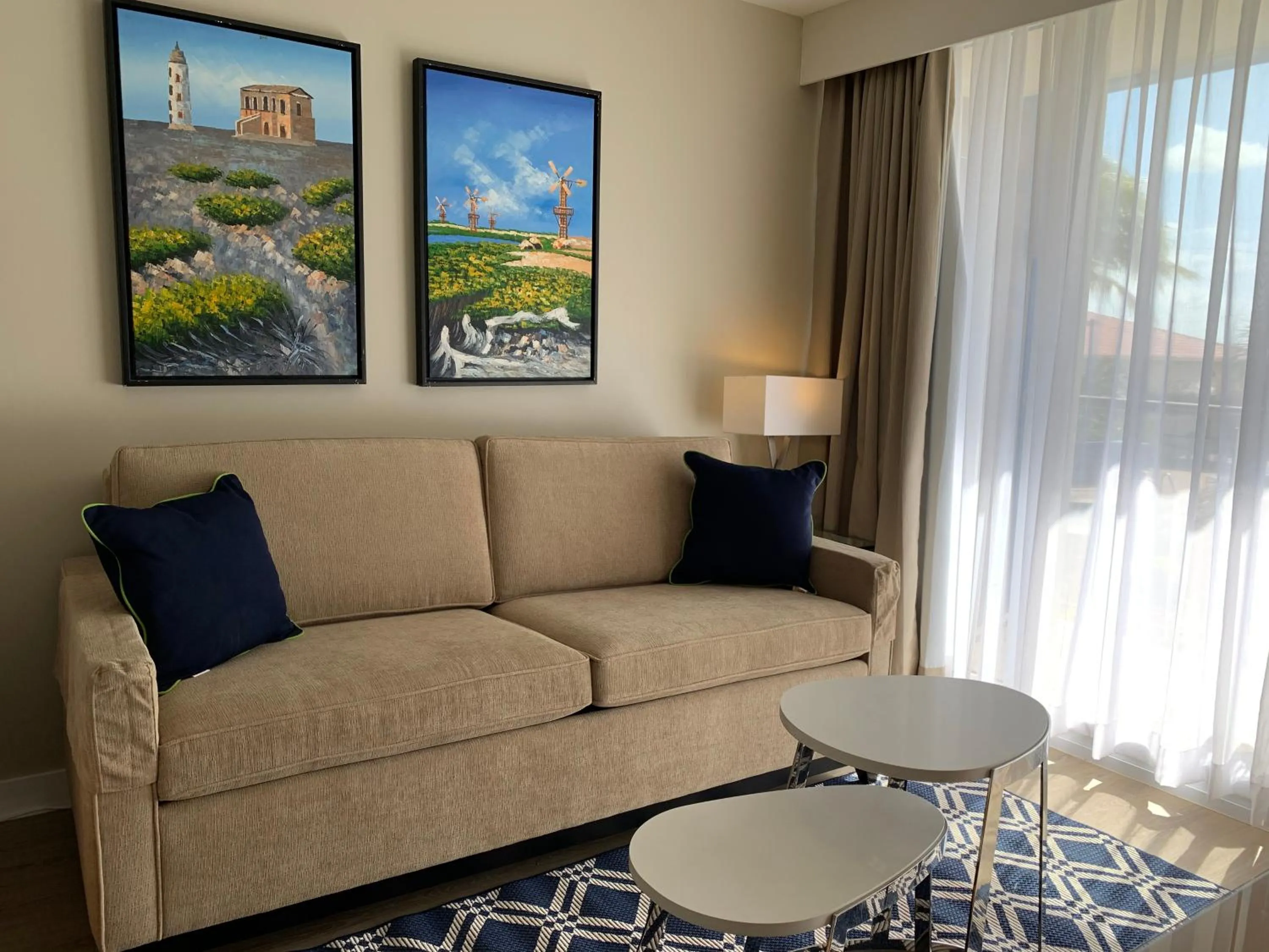 Seating area in Divi Flamingo Beach Resort