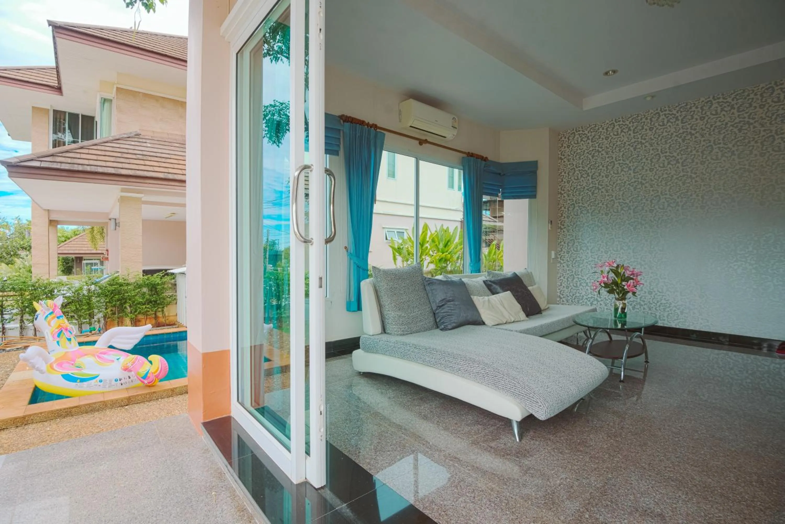 Seating area in June Pool Villa