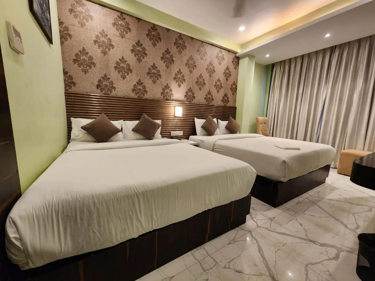 Photo of the whole room, Bed in Hotel Cresent - Near Assi Ghat