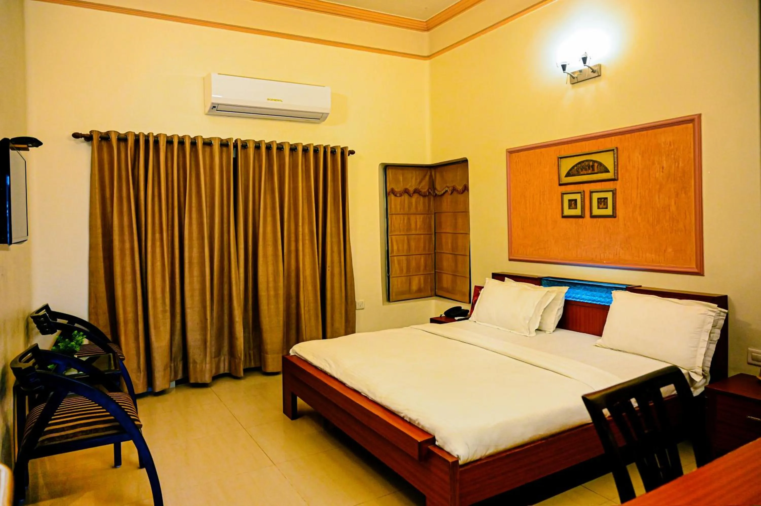 Photo of the whole room, Bed in Hotel Cresent - Near Assi Ghat