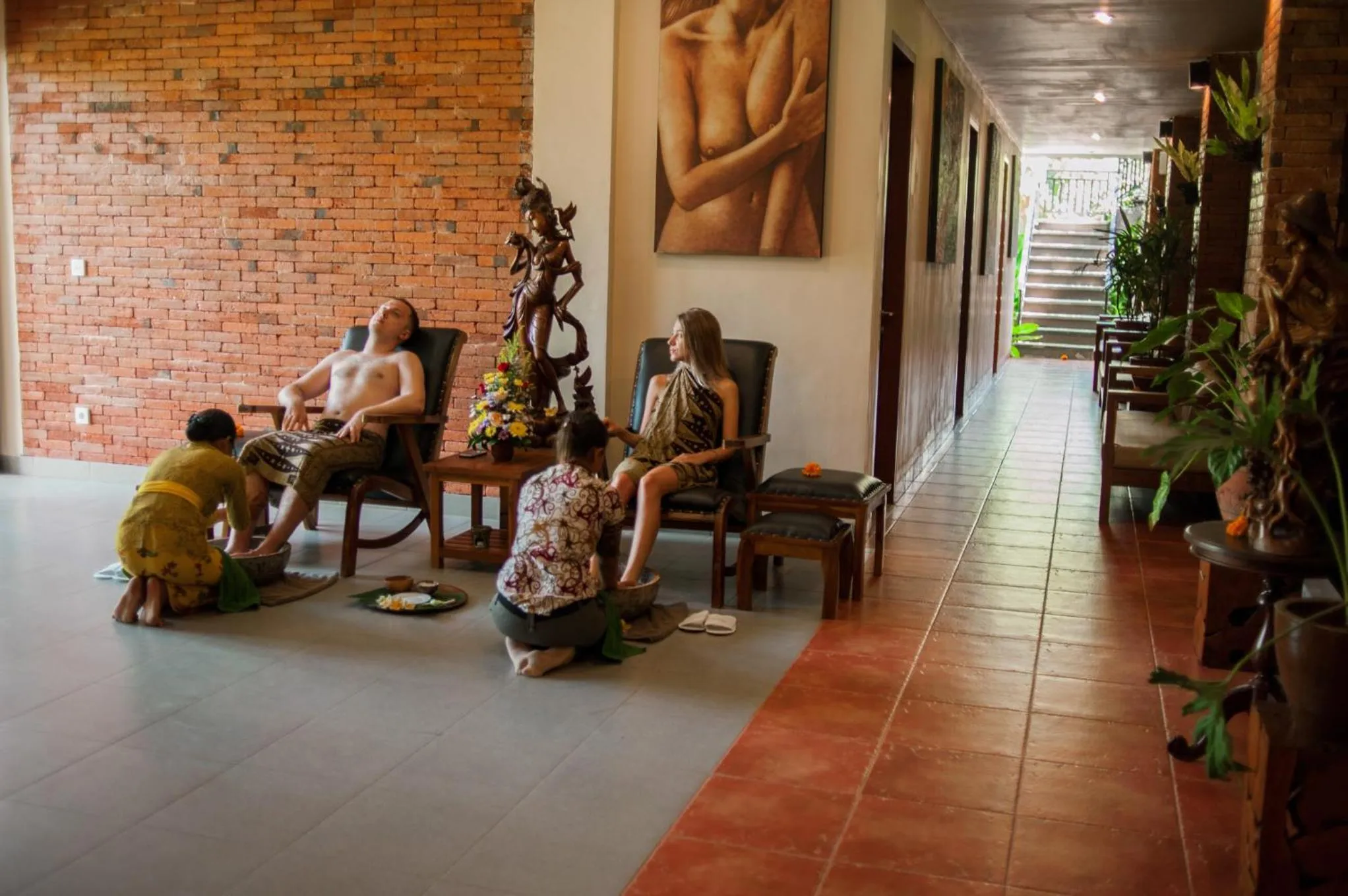 group of guests in Uma Dawa Resort and Spa