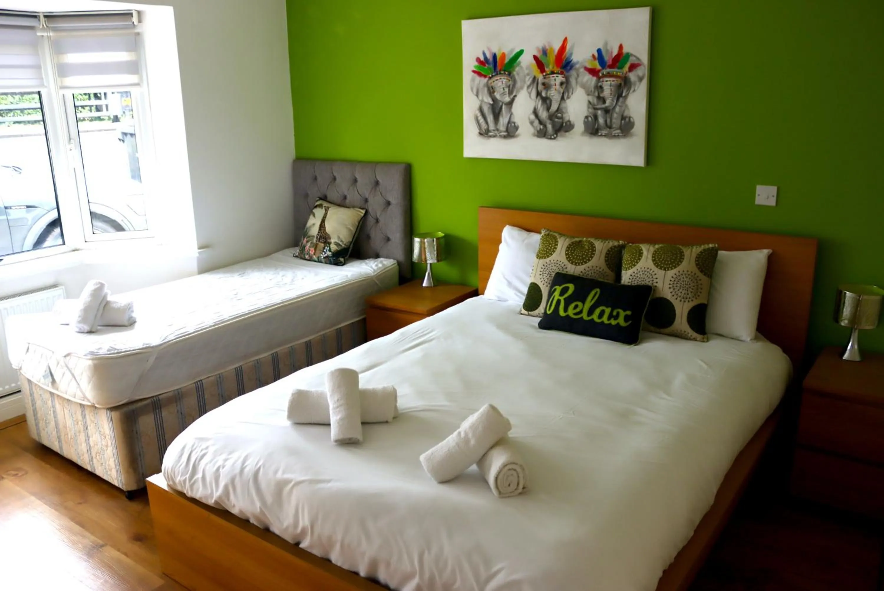 Bedroom, Bed in Four Corners Holiday Home Hot Tub & Sauna