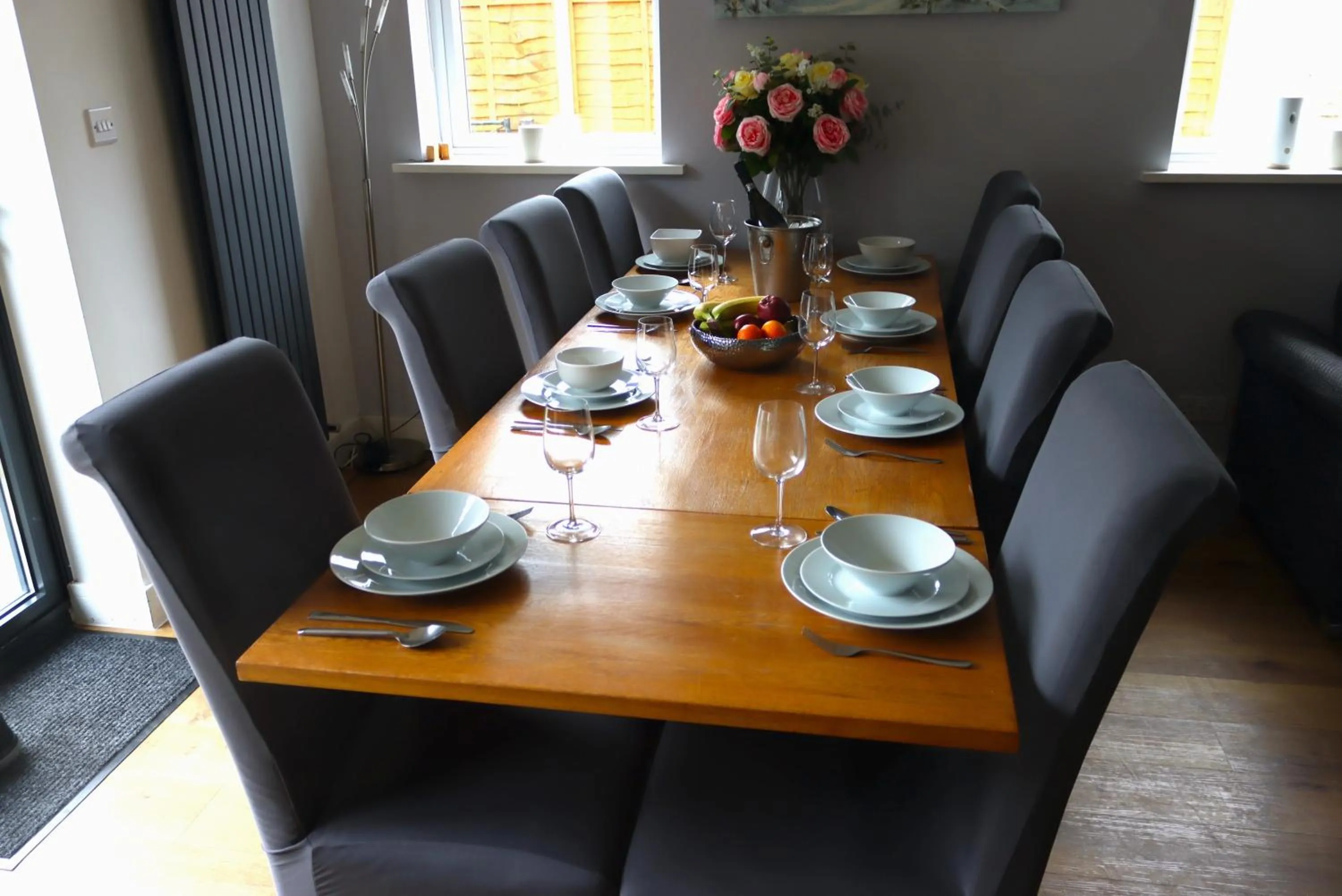 Dining area in Four Corners Holiday Home Hot Tub & Sauna