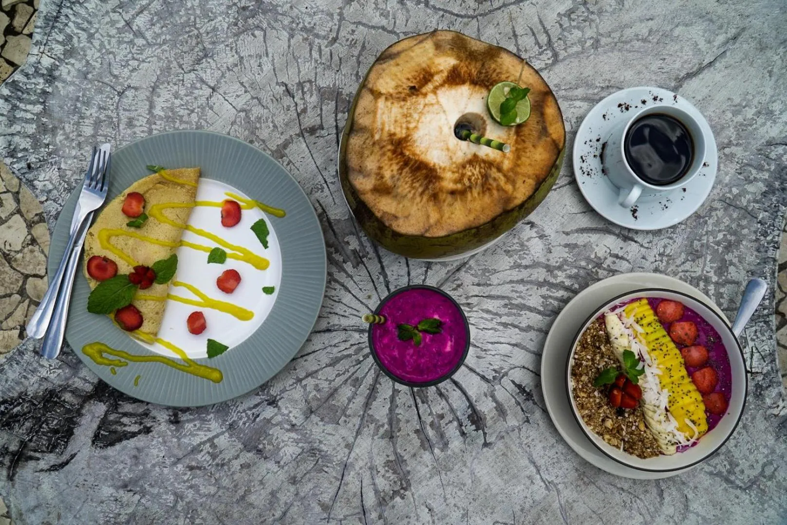 American breakfast in Le Bamboo Bali