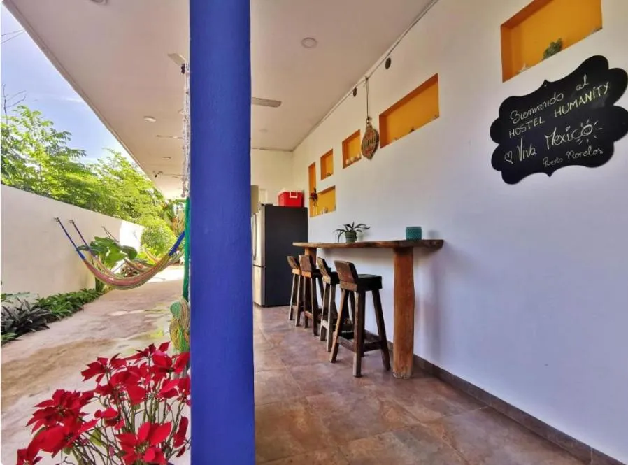Dining area in Hostel Humanity - Puerto Morelos