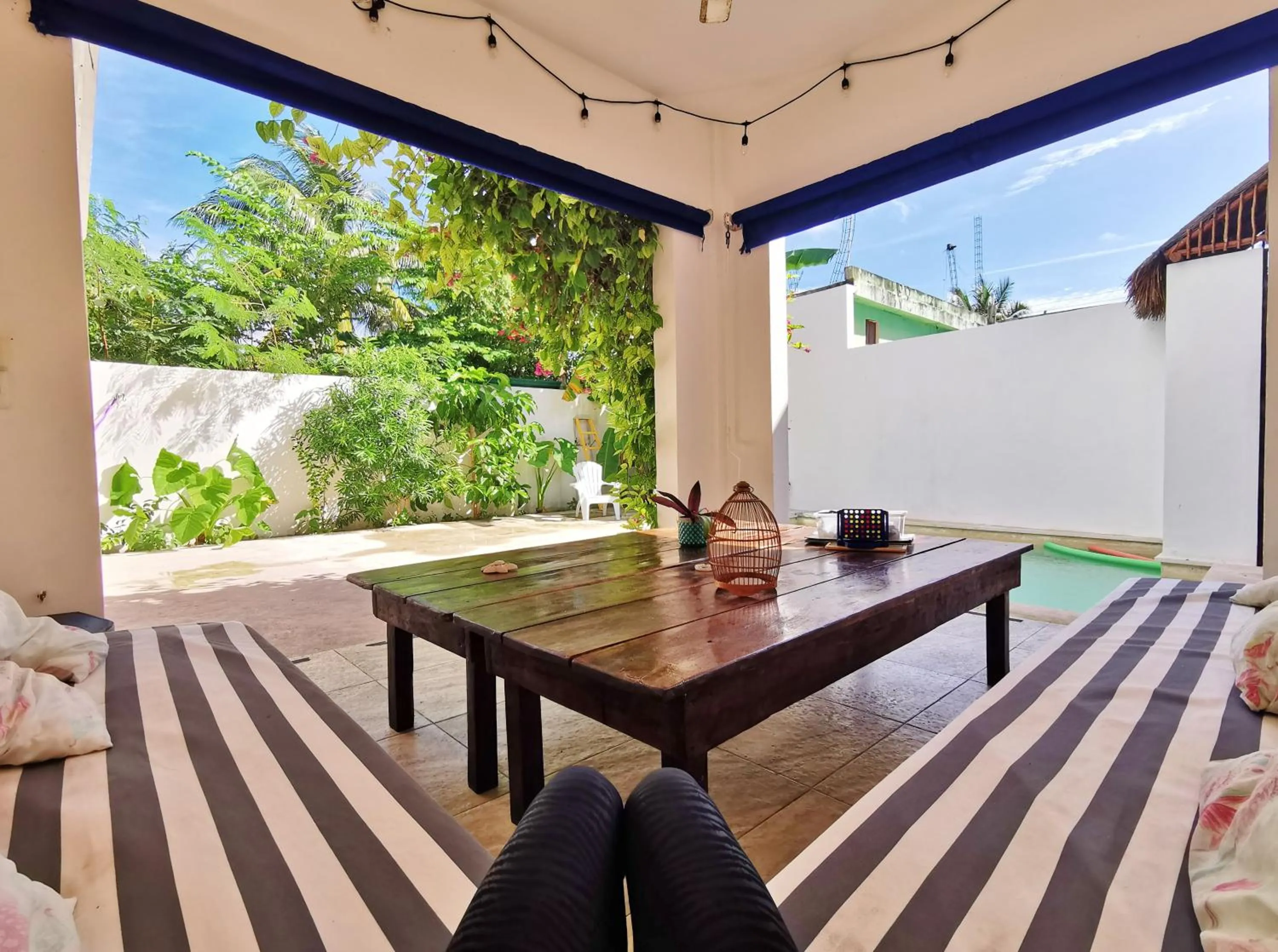 Seating area in Hostel Humanity - Puerto Morelos