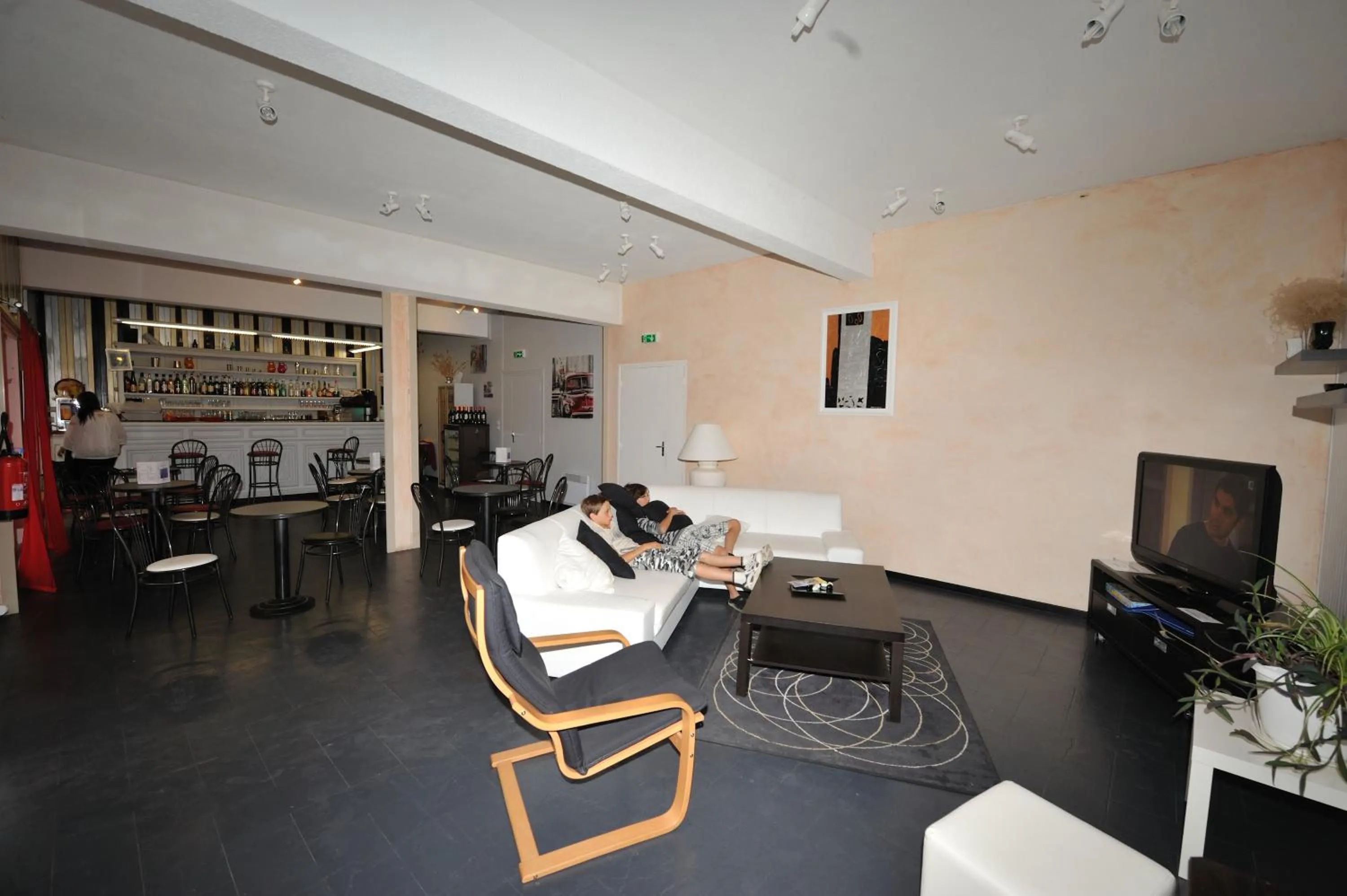 Communal lounge/ TV room in Hôtel des Bateliers