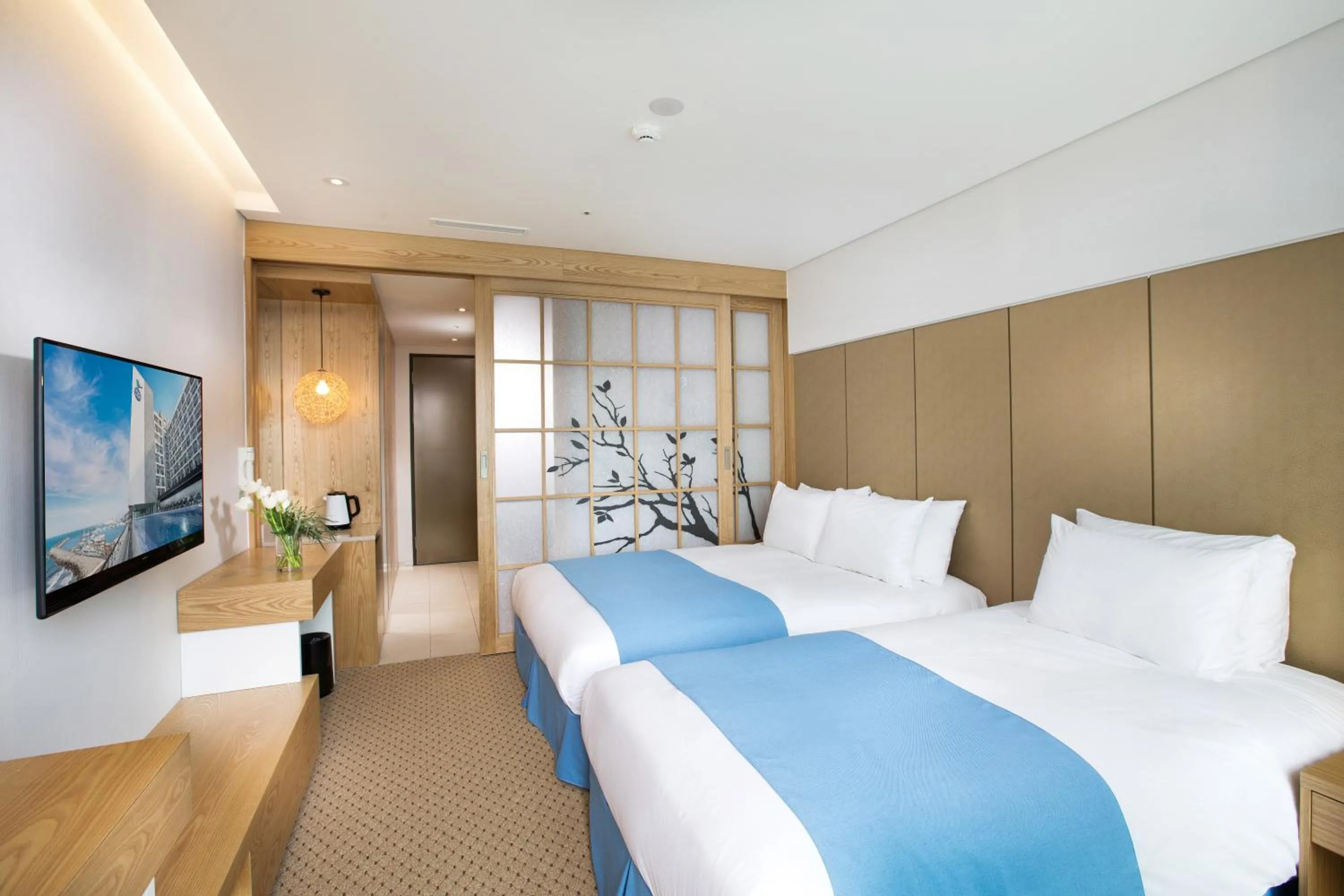 Bed in Hotel Whistlelark Jeju