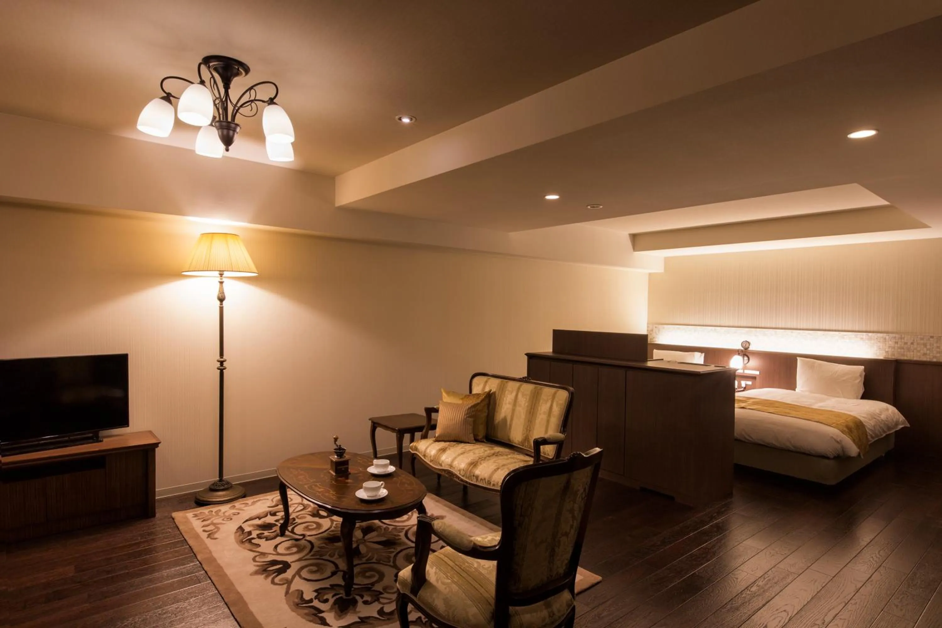 Photo of the whole room, Bed in HAKODATE Uminokaze