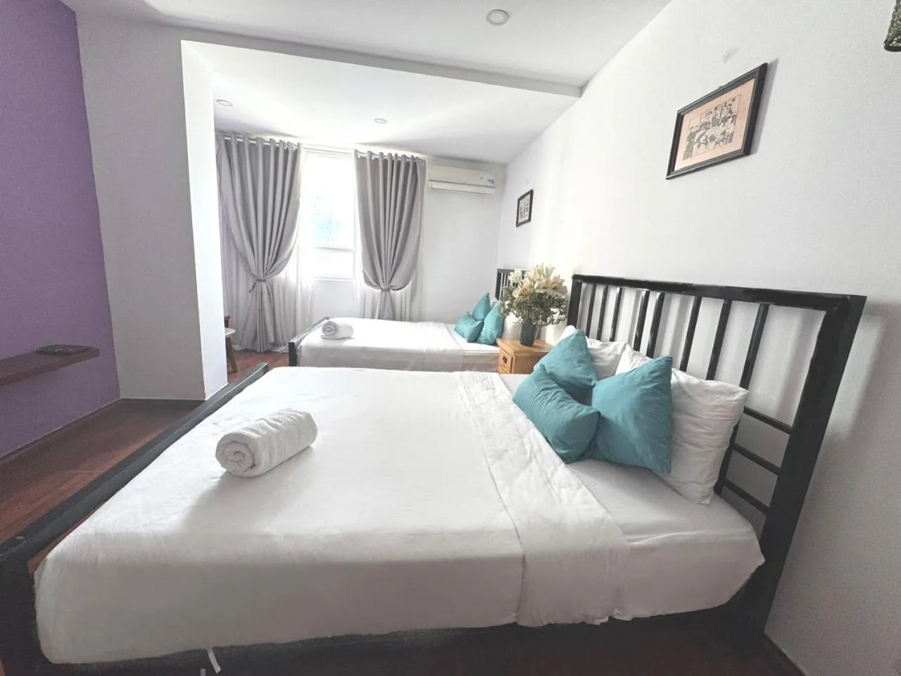 Bed in Chillax Apartment - Cozy 3-Bedroom City View Home at Tower, District 1