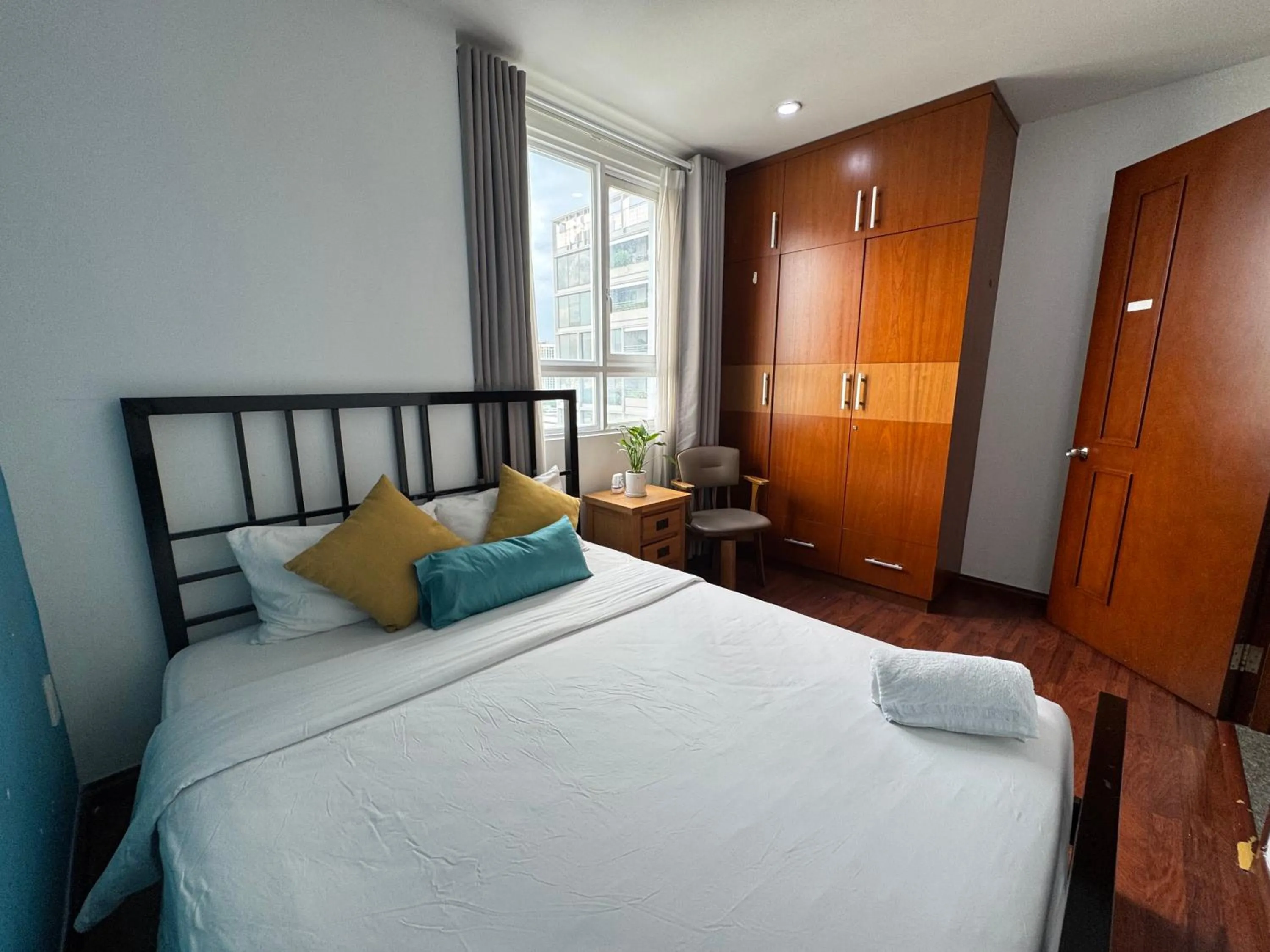 View (from property/room), Bed in Chillax Apartment - Cozy 3-Bedroom City View Home at Tower, District 1