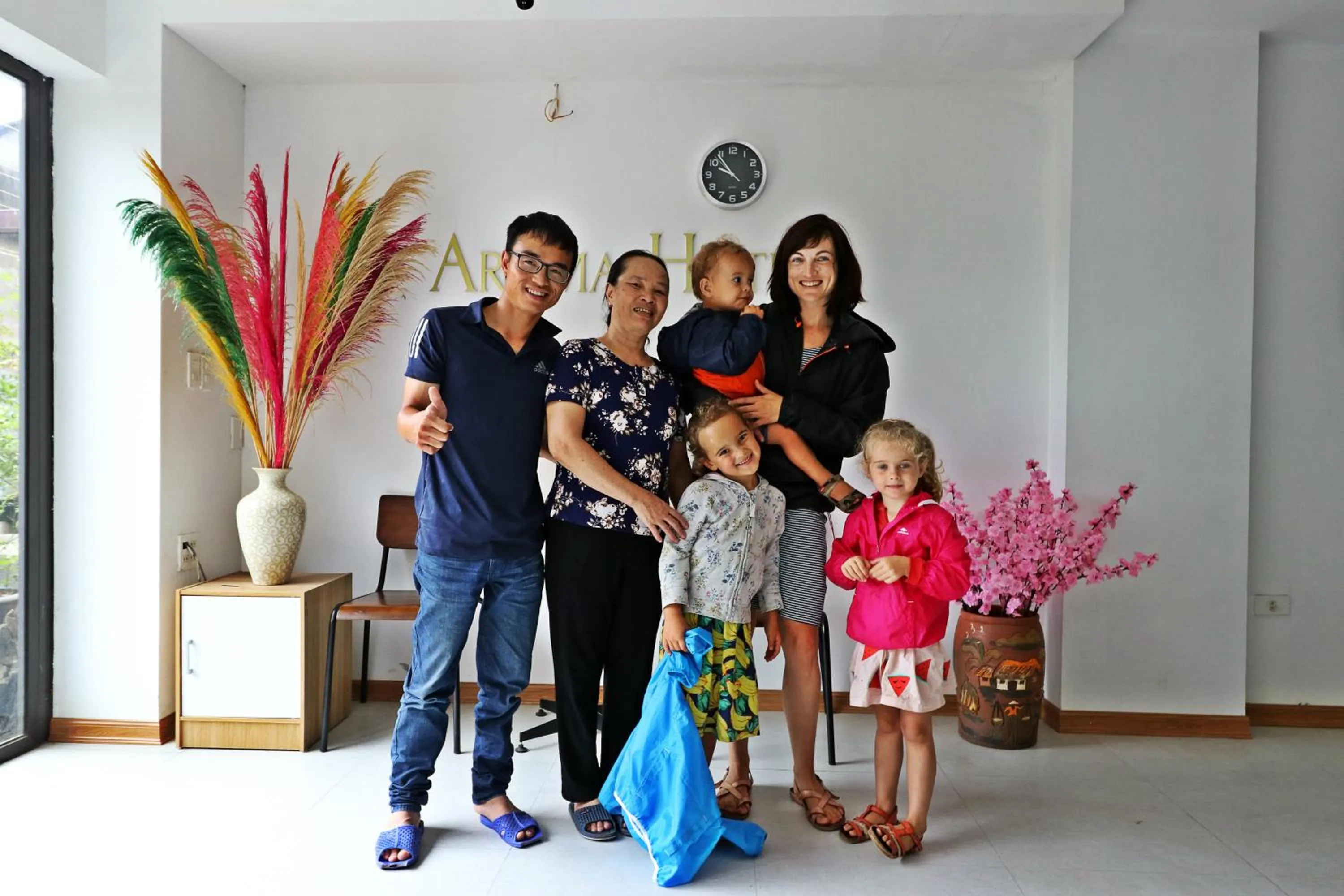 group of guests in Sapa Aroma Hotel