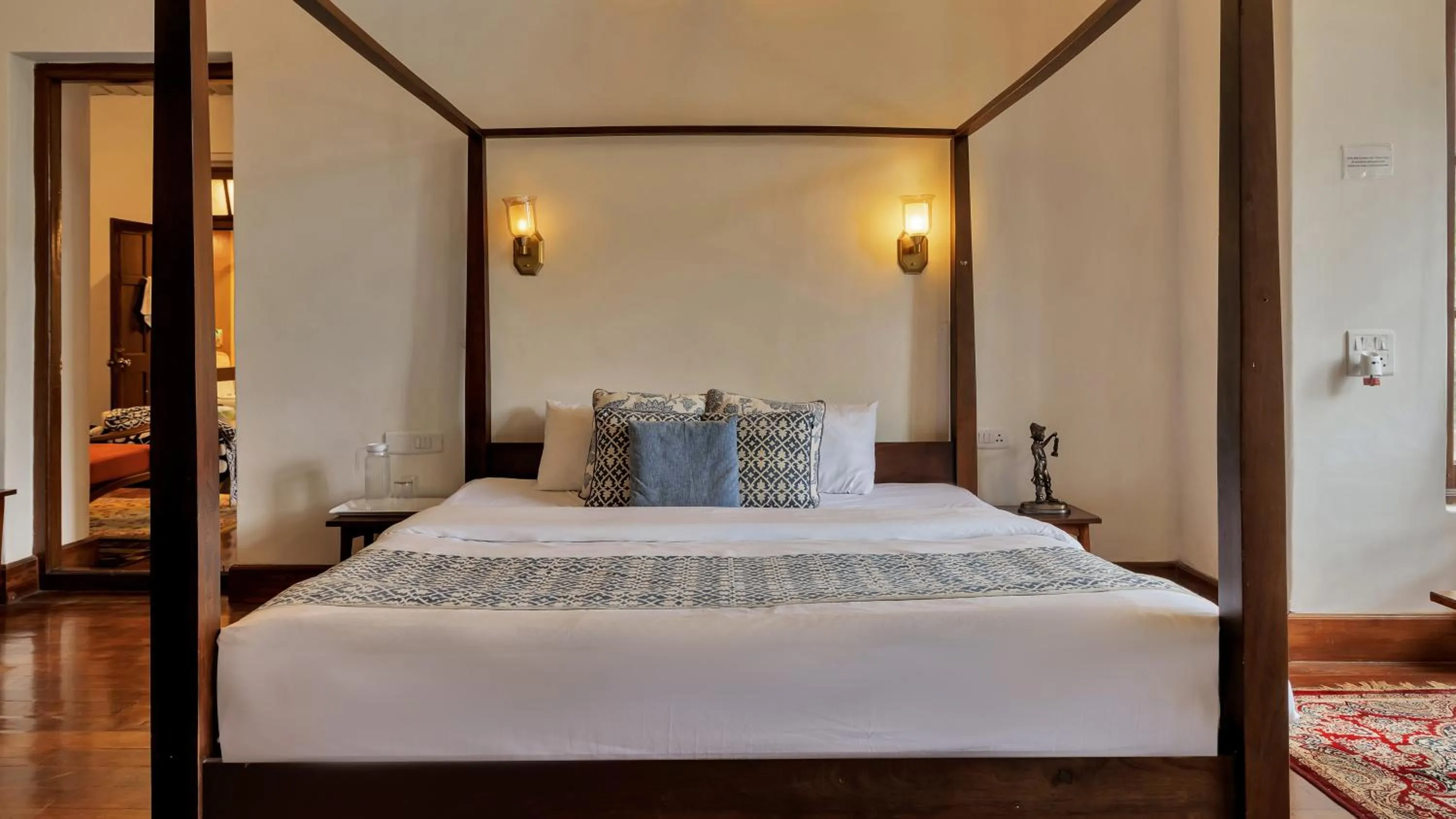 Bed in SaffronStays Milton Abbott Estate - 2BR colonial-era bungalow with garden, golf course views & bonfire nights near Ooty Golf Club