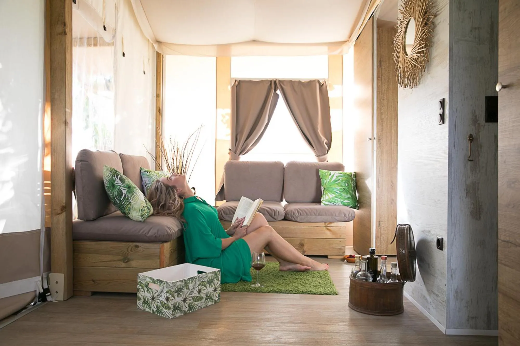 Seating area in Ciriga Sicily Glamping