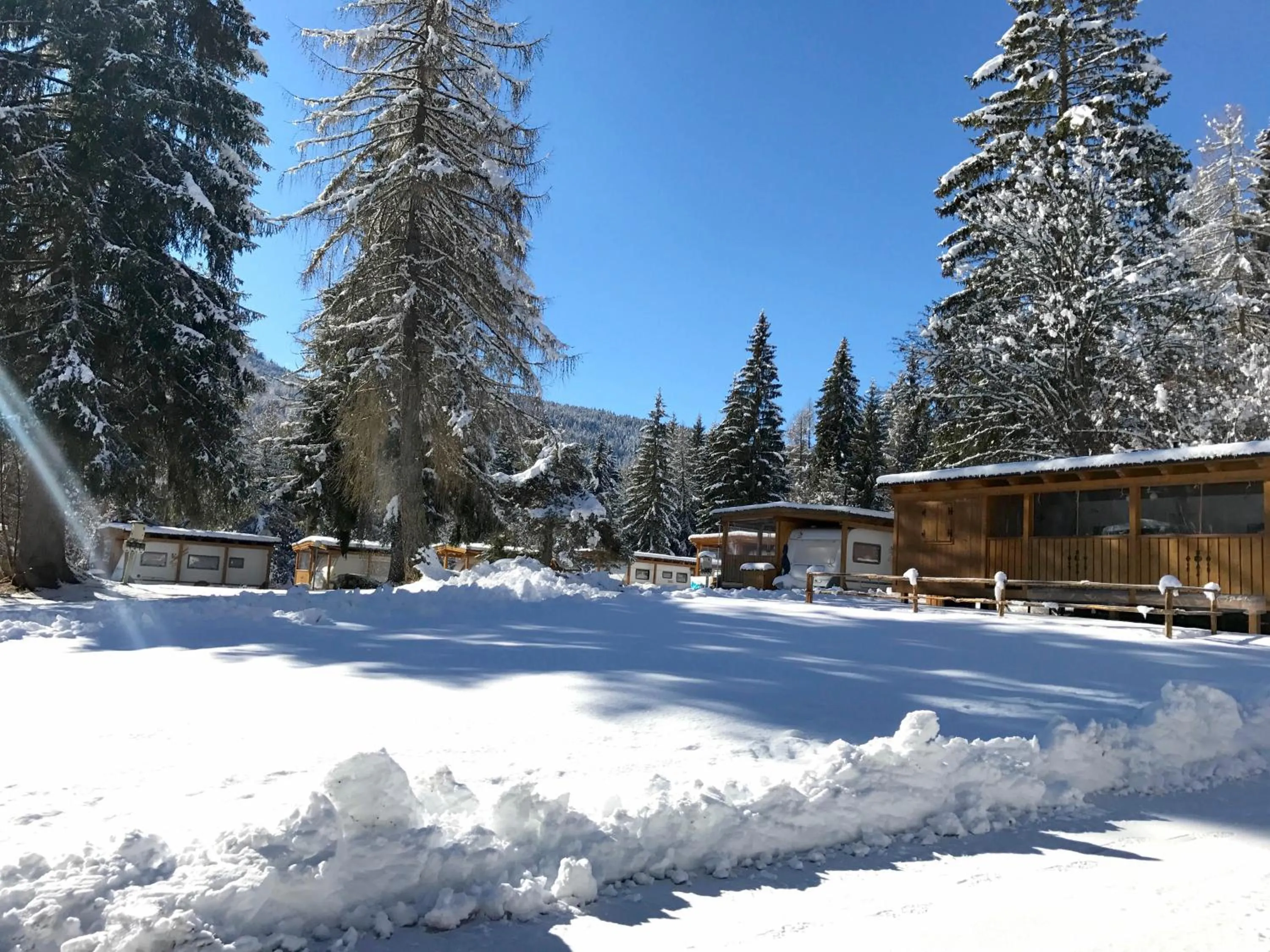 Winter in Club del Sole Val di Fiemme Easy Camping Village