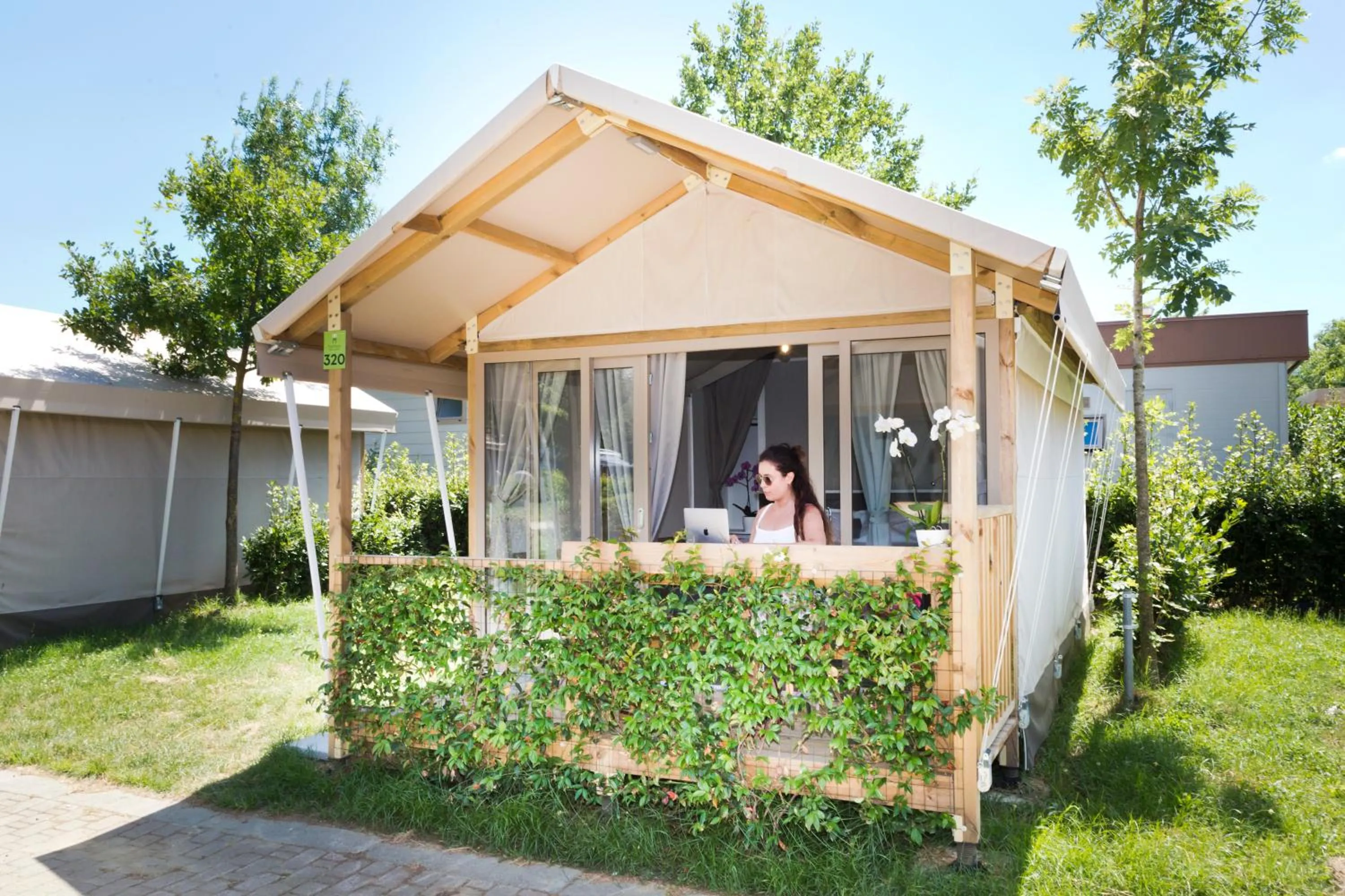 Patio in hu Firenze Camping in Town
