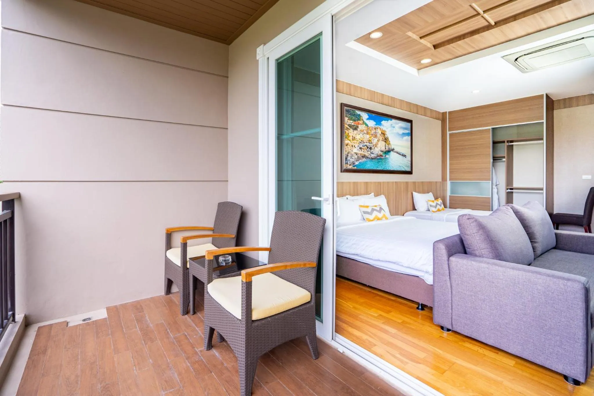 Seating area, Bed in Hillside Residence Khaoyai