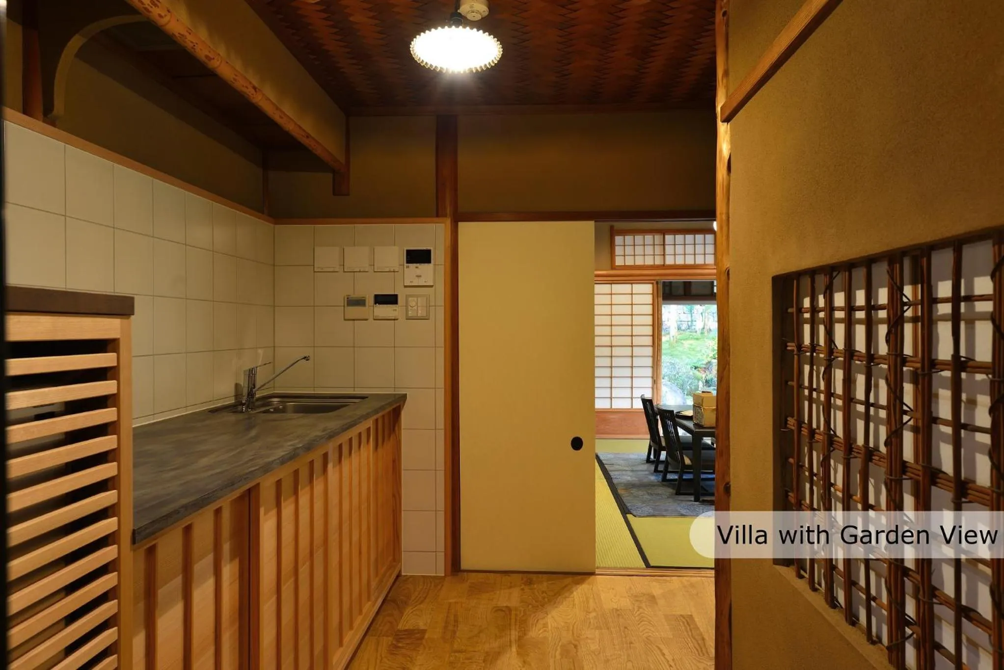 Kitchen or kitchenette in Aoi Suites at Nanzenji Modern & Traditional Japanese Style