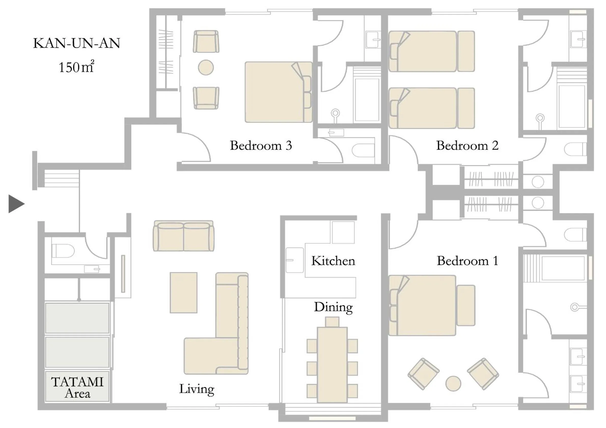Floor plan in Aoi Suites at Nanzenji Modern & Traditional Japanese Style