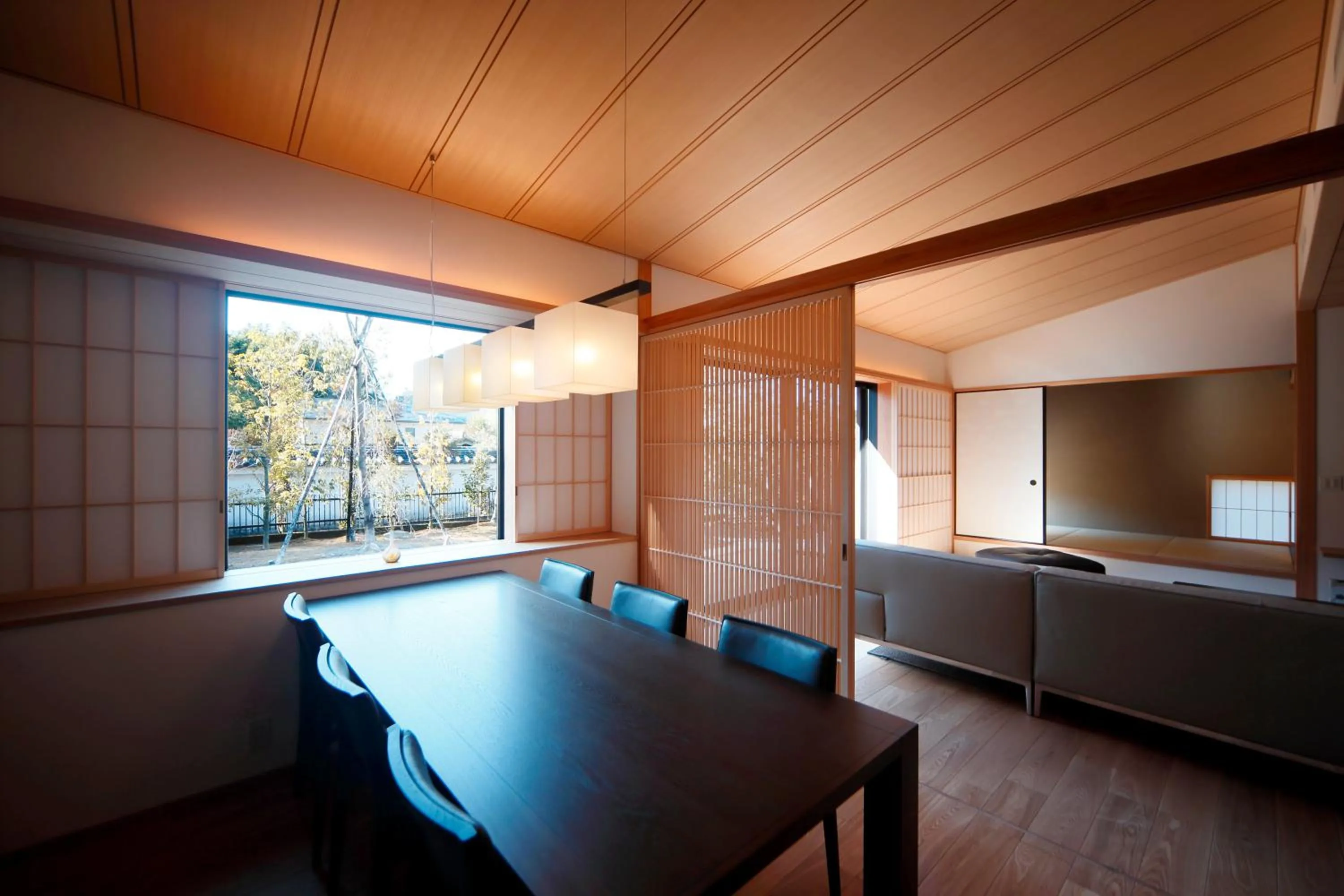 Dining area in Aoi Suites at Nanzenji Modern & Traditional Japanese Style