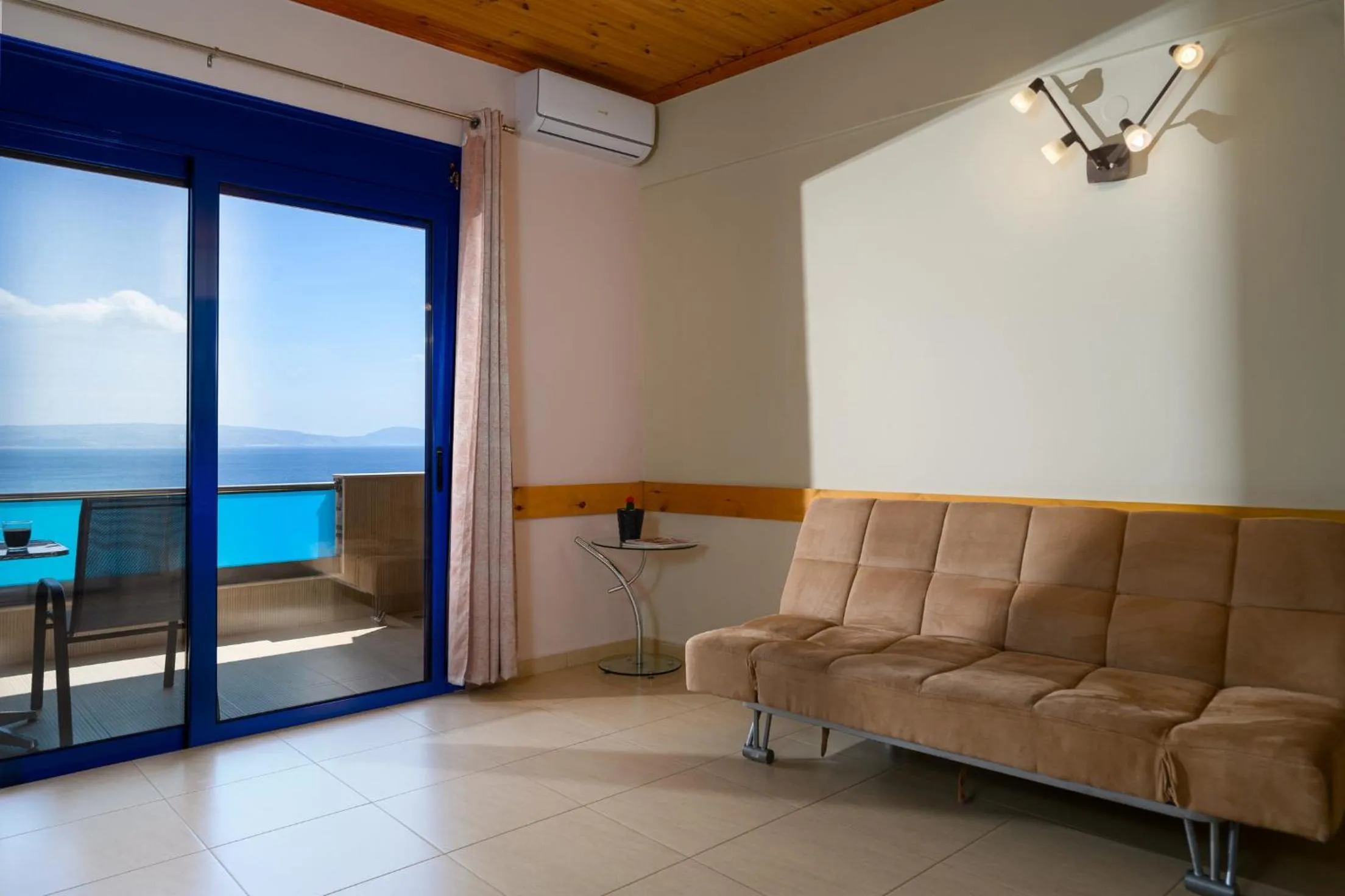 Seating area in Minos Boutique Hotel