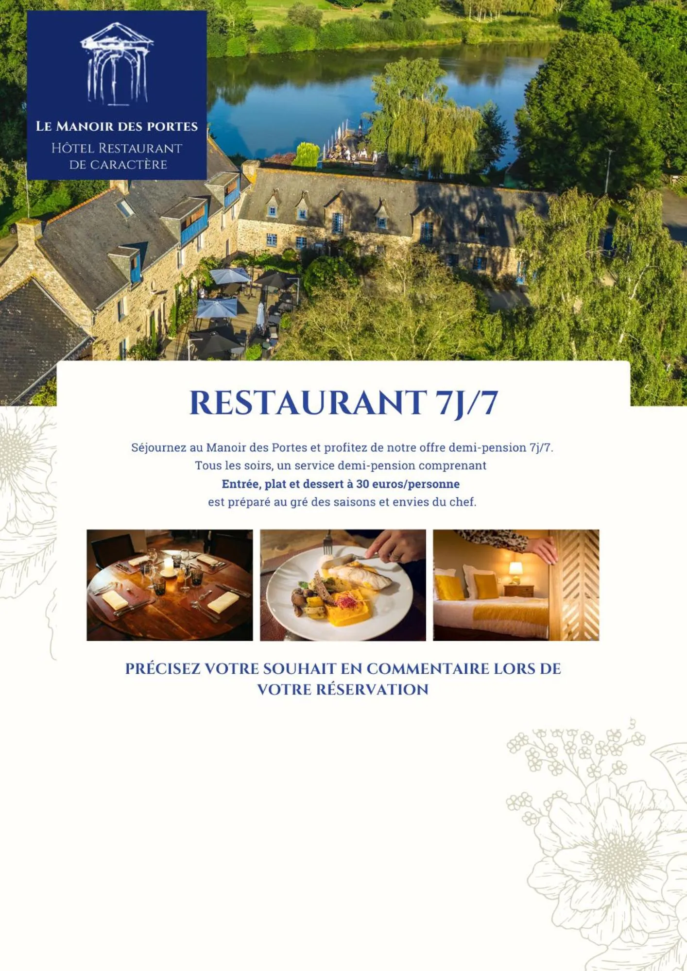 Restaurant/places to eat in Logis Hôtel Le Manoir Des Portes