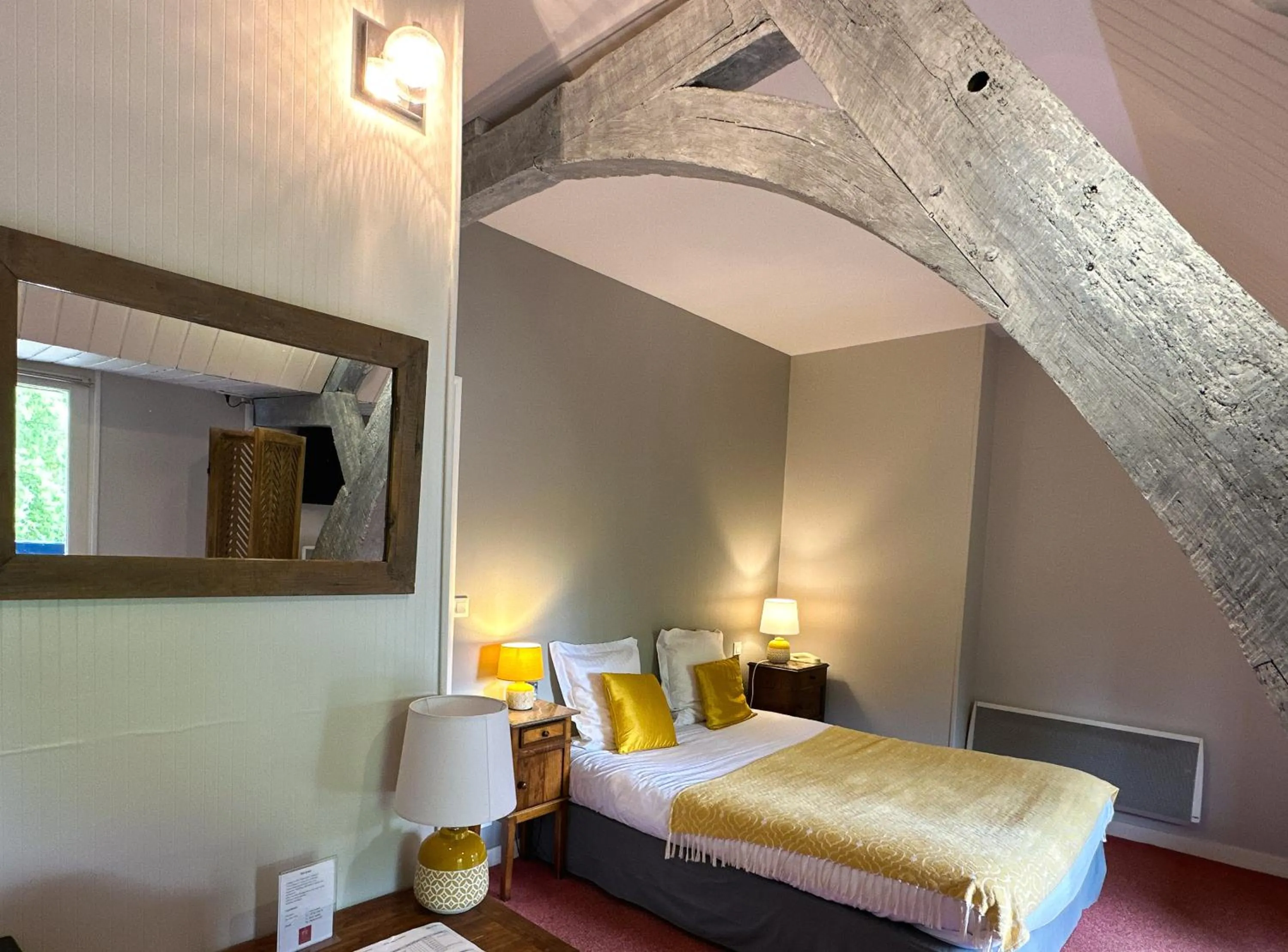 Bedroom, Bed in Logis Hôtel Le Manoir Des Portes