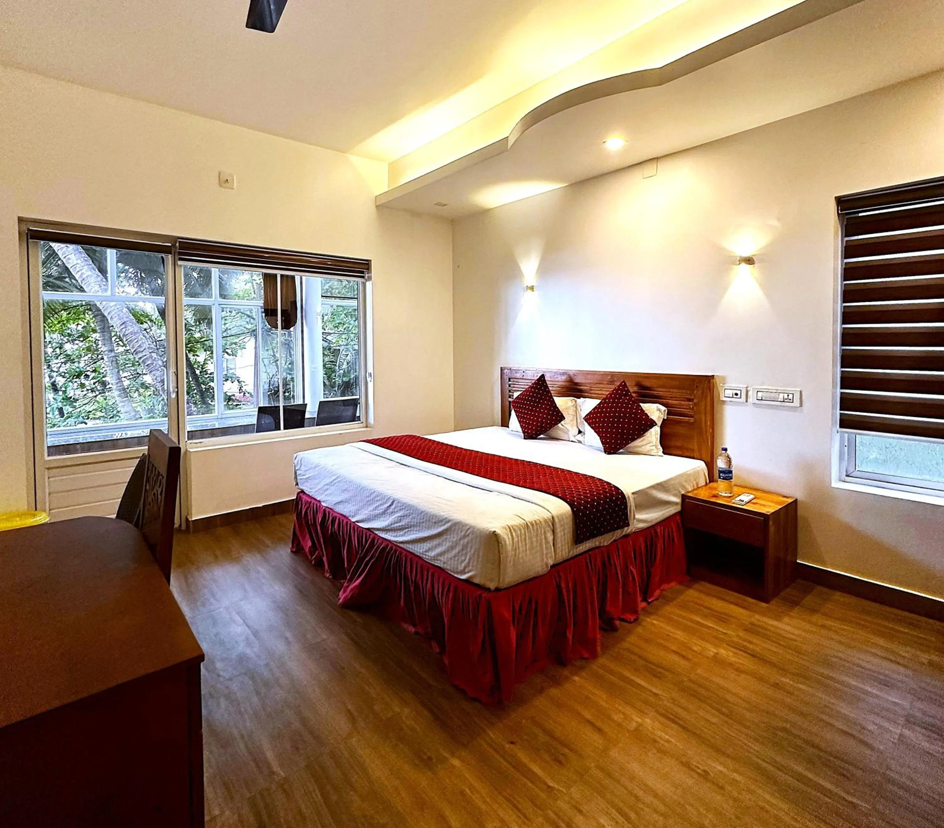 Bed in White Shell Beach House