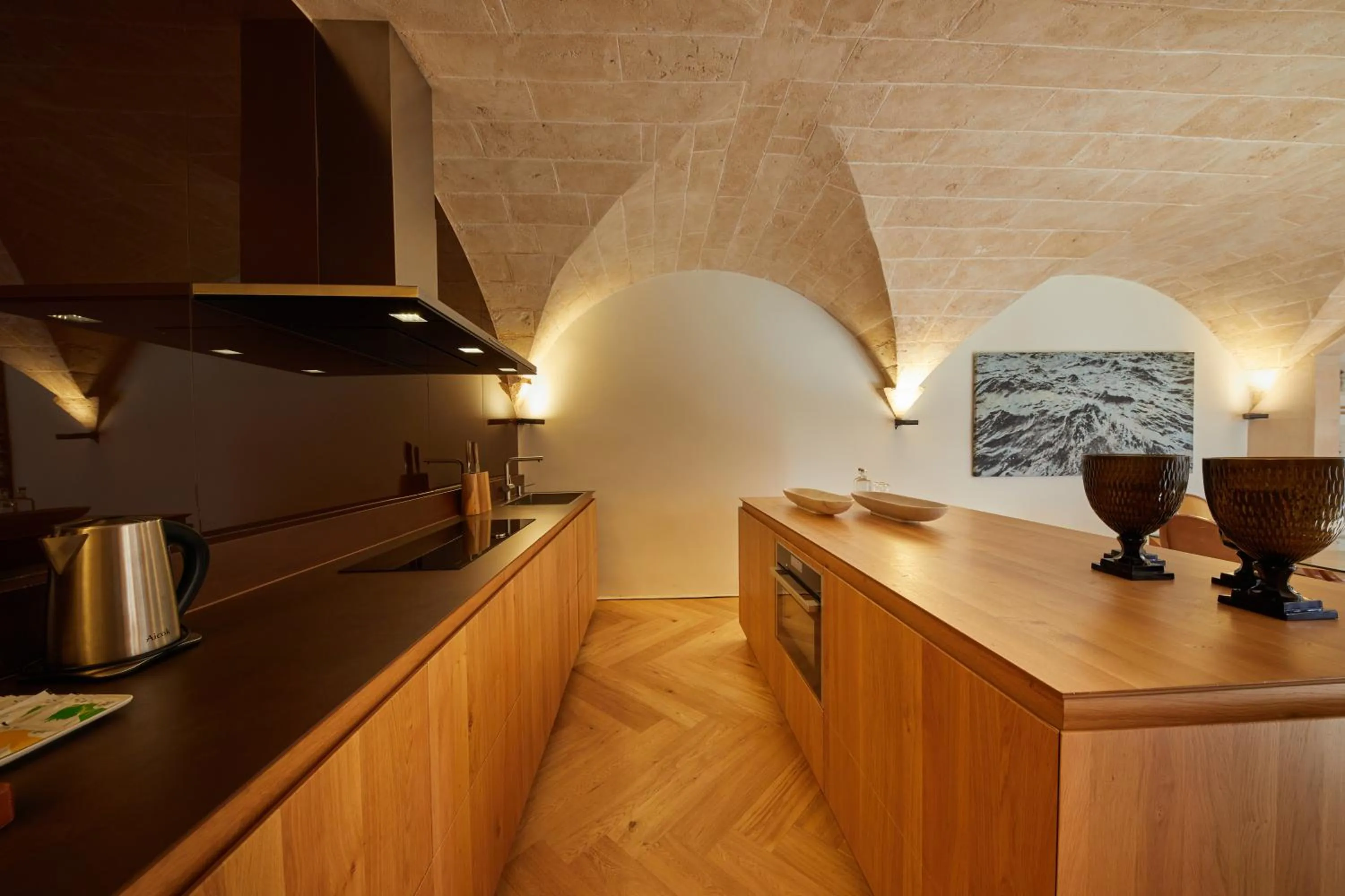 Kitchen or kitchenette in Sa Creu Nova Petit Palais Art & Spa