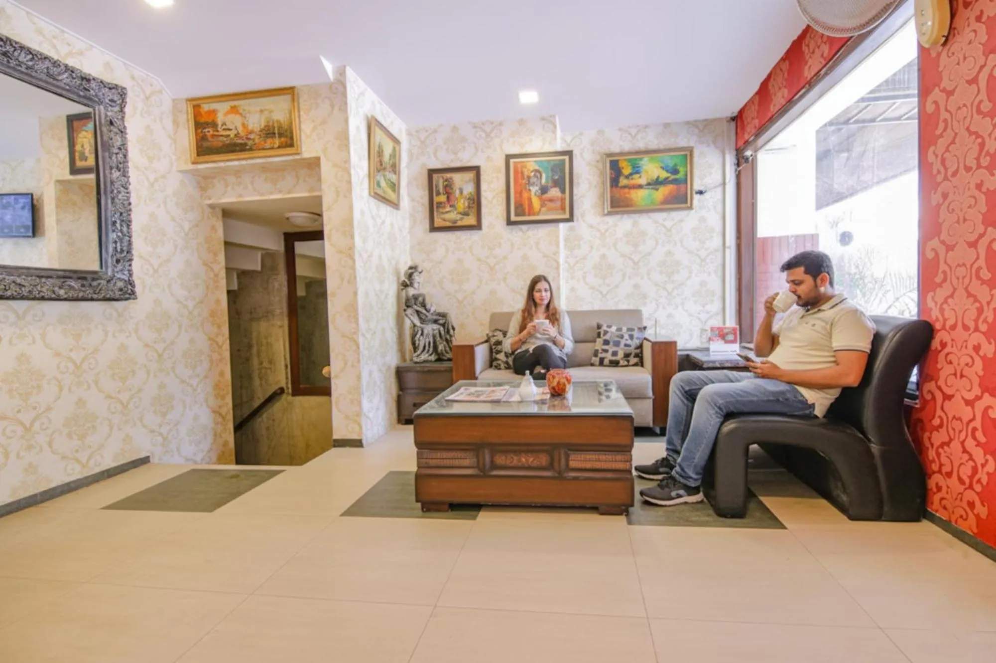 Seating area in FabHotel Town Pride