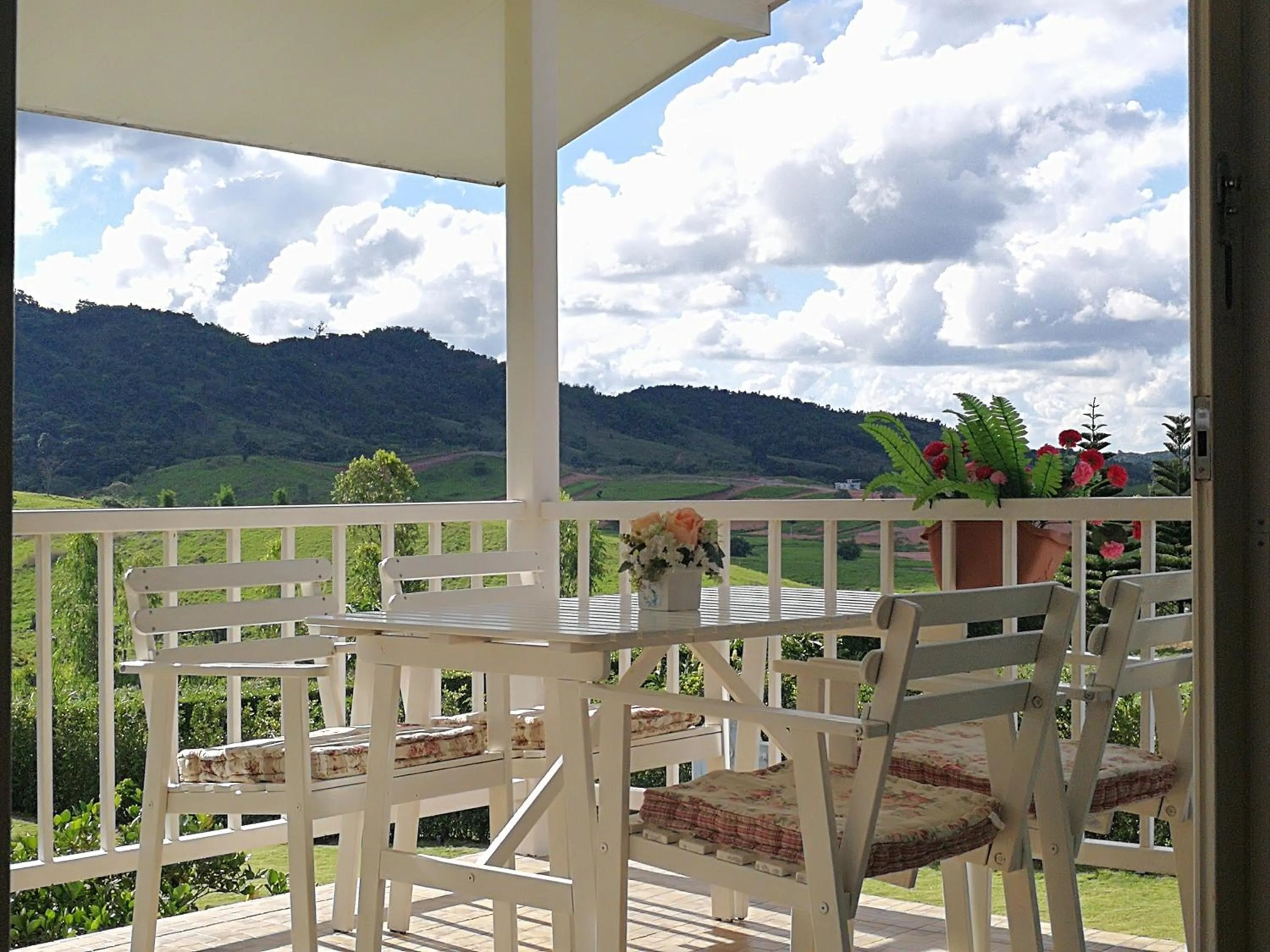 Balcony/Terrace in Misty English Cottage