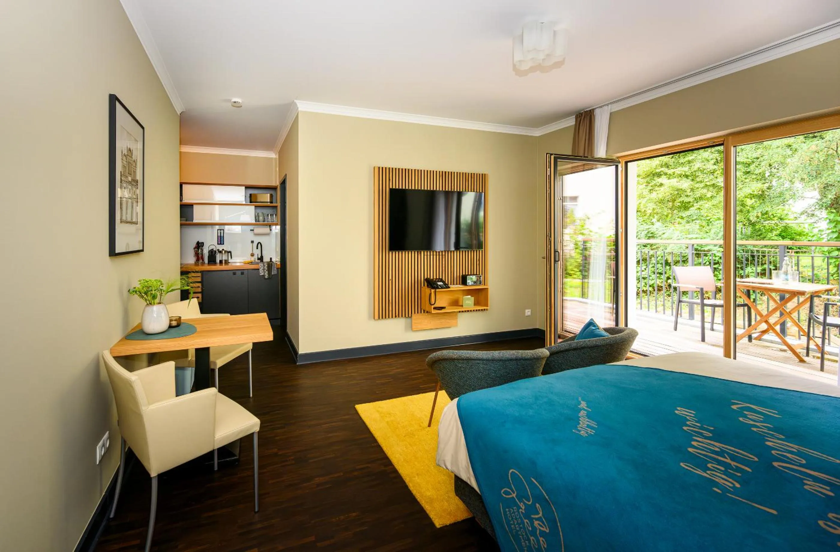 Bed in The Green Rostock Apartment Hotel