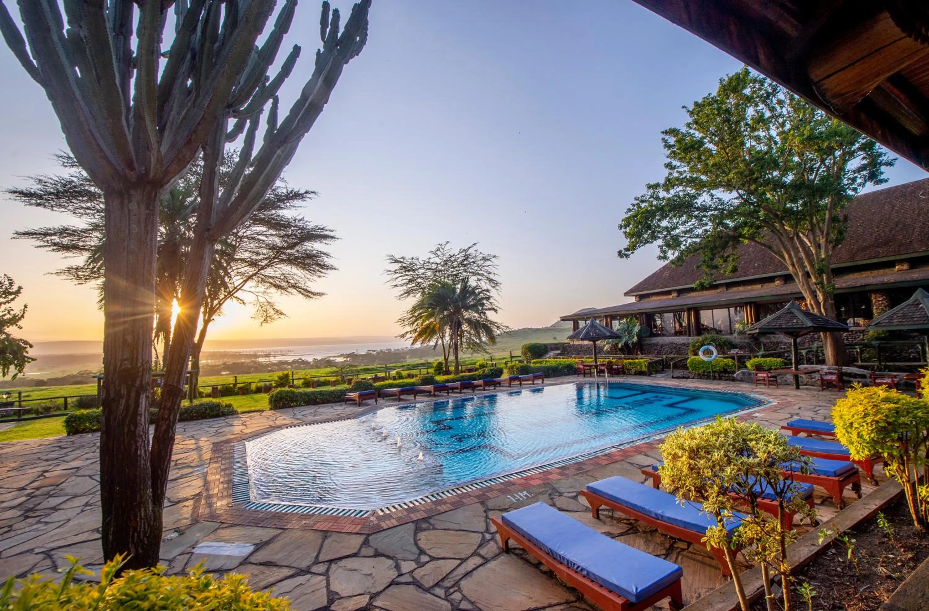 Pool view in Lake Nakuru Lodge