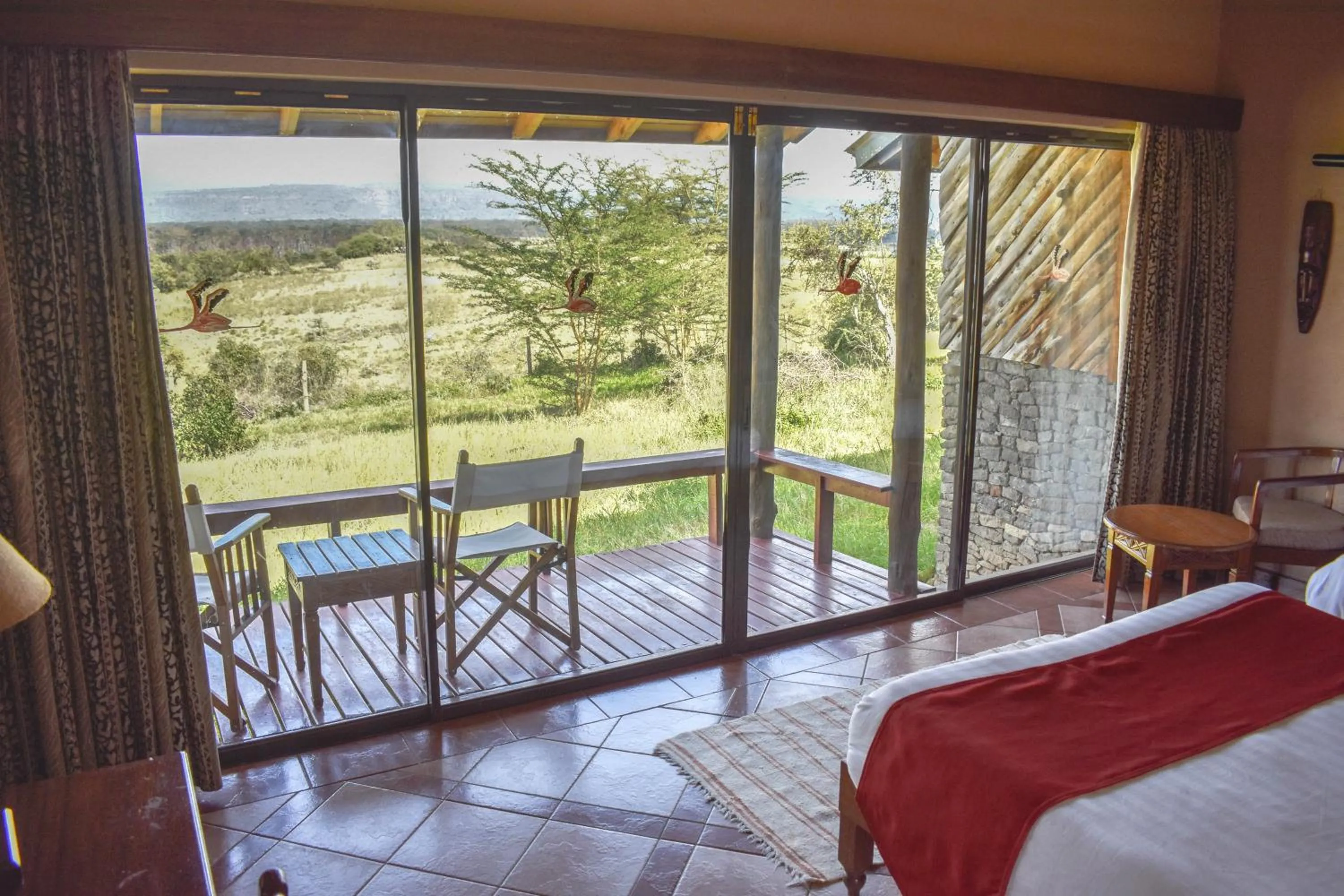 Patio, Bed in Lake Nakuru Lodge