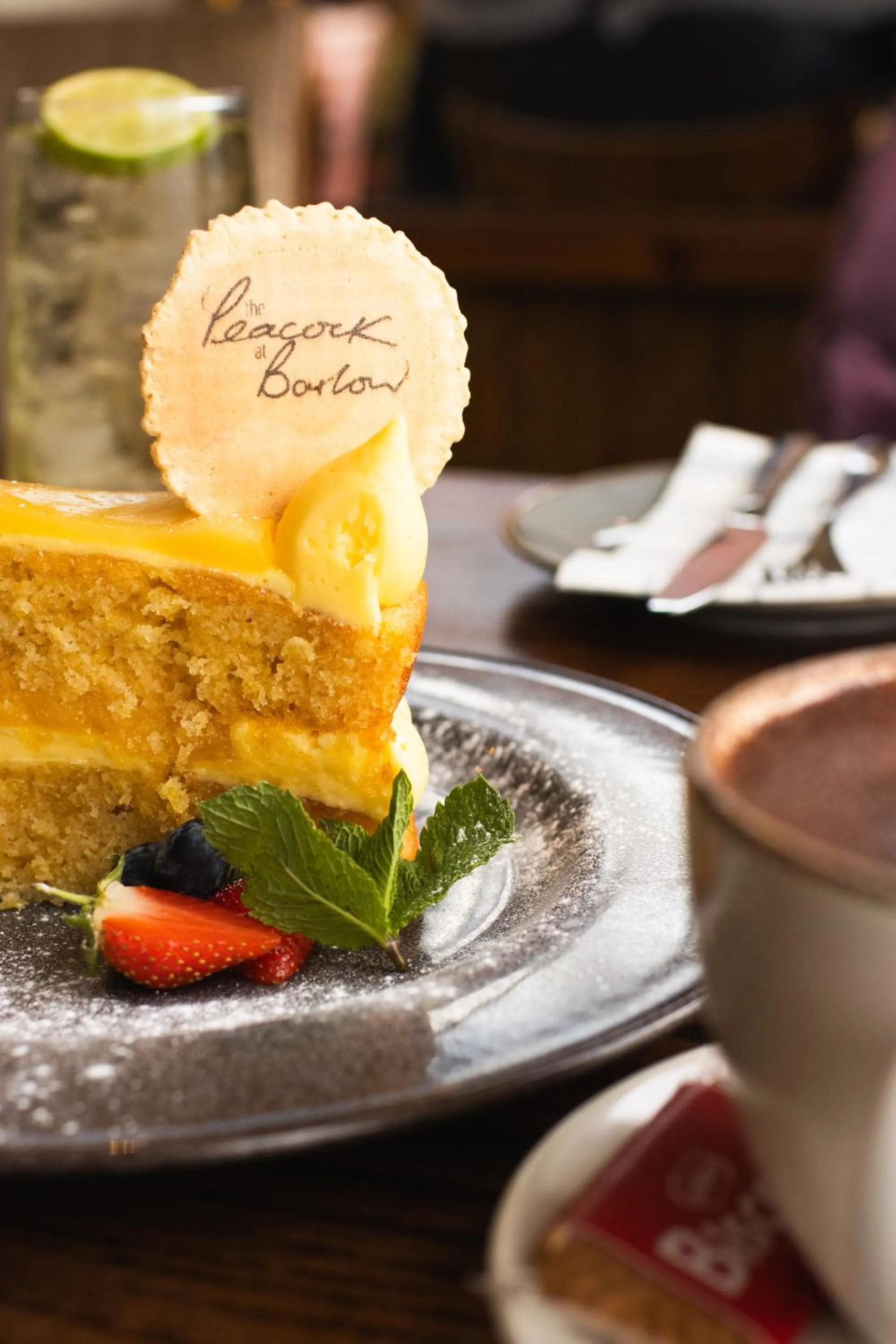 Food and drinks in The Peacock at Barlow