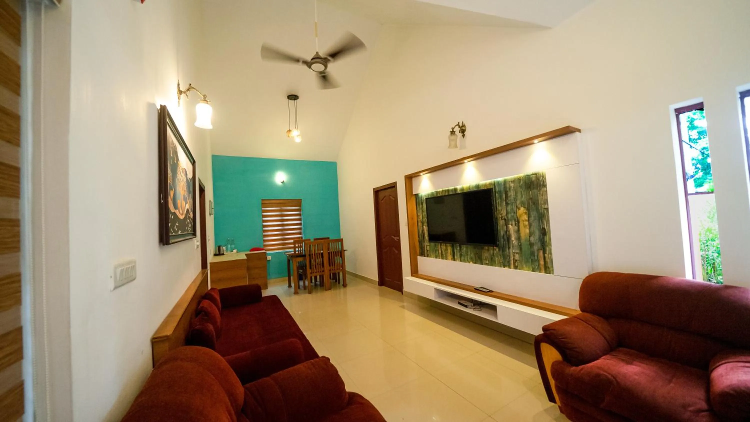 Living room in Vythiri Holiday Resort, Wayanad