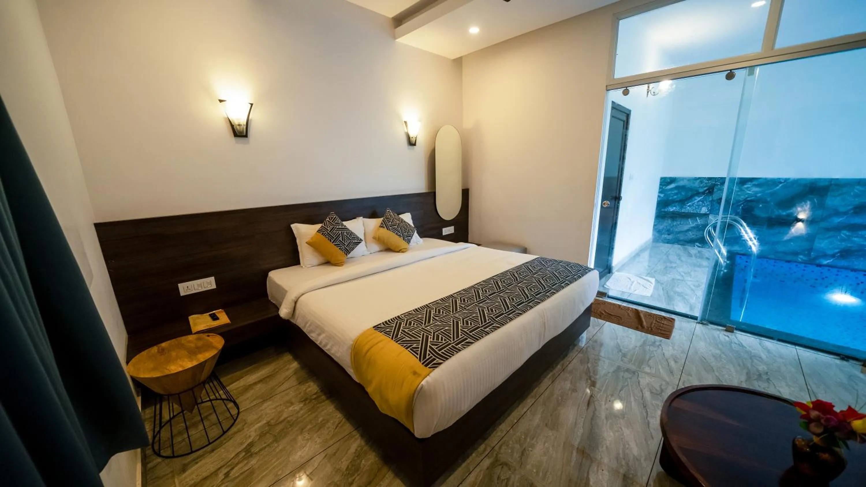 Bed in Vythiri Holiday Resort, Wayanad