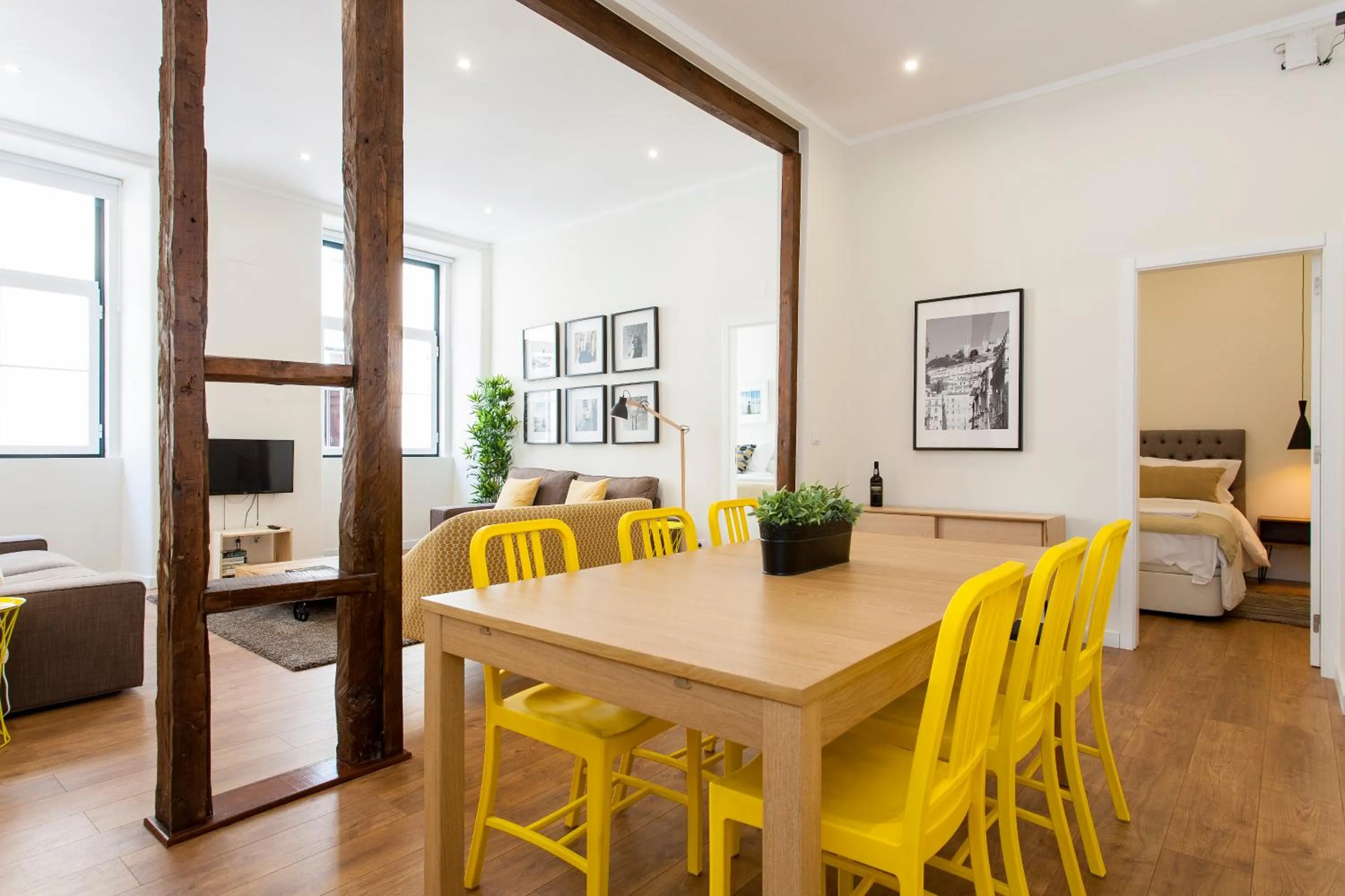 Dining area, Bed in Central Downtown by Central Hill Apartments