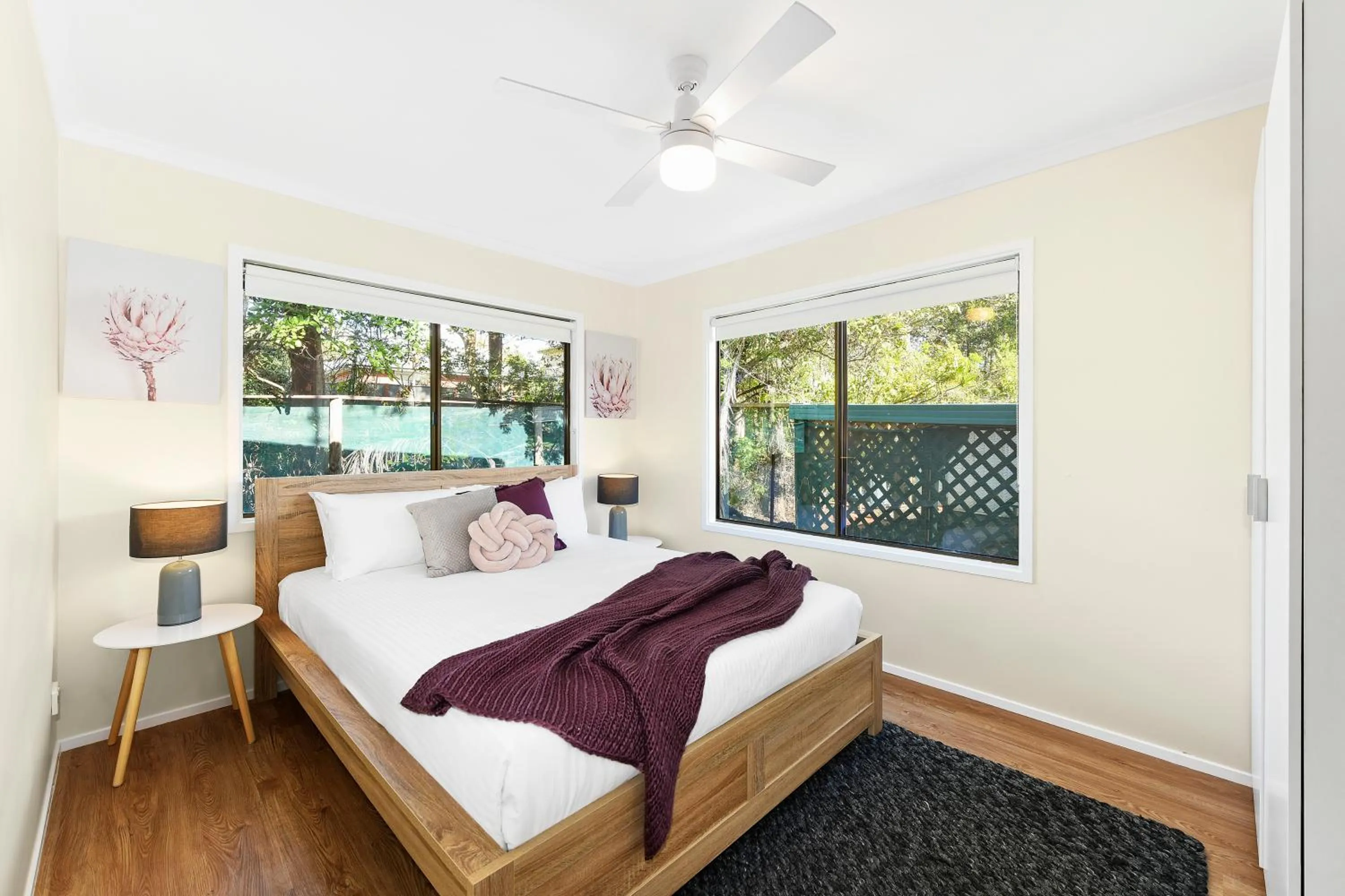 Bed in Flynns Beach Caravan Park