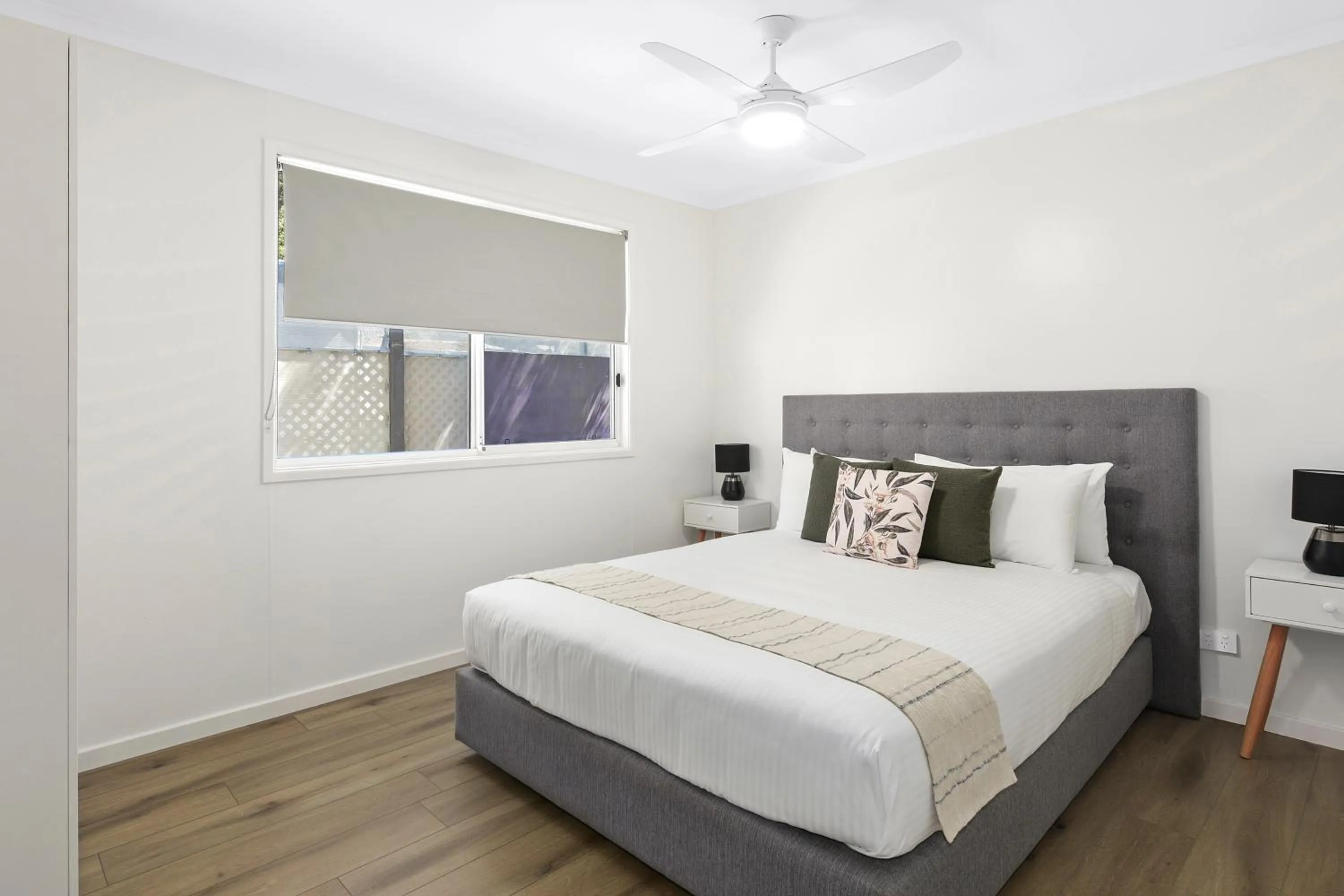 Bed in Flynns Beach Caravan Park