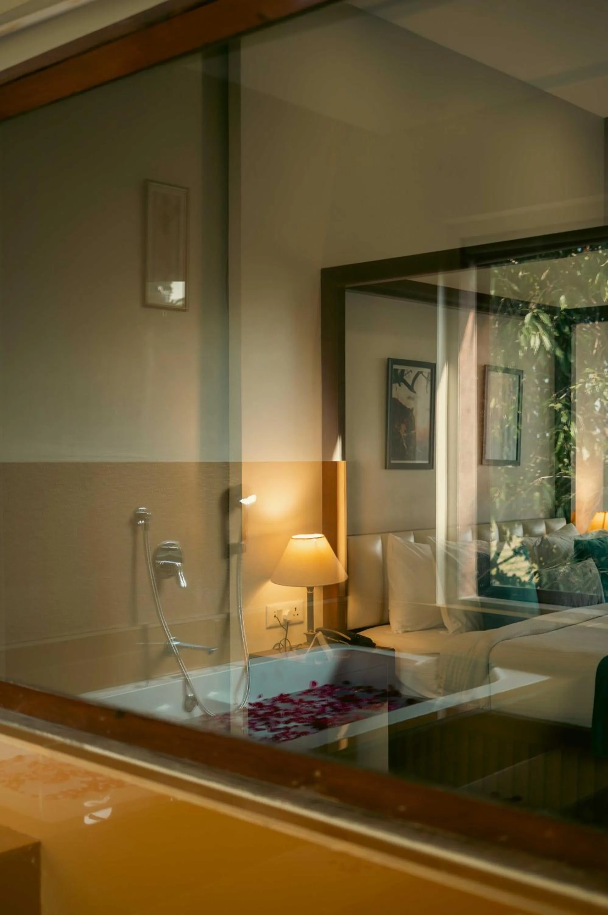 Bathroom, Bed in Abhyaran Resort & Spa Ranthambore