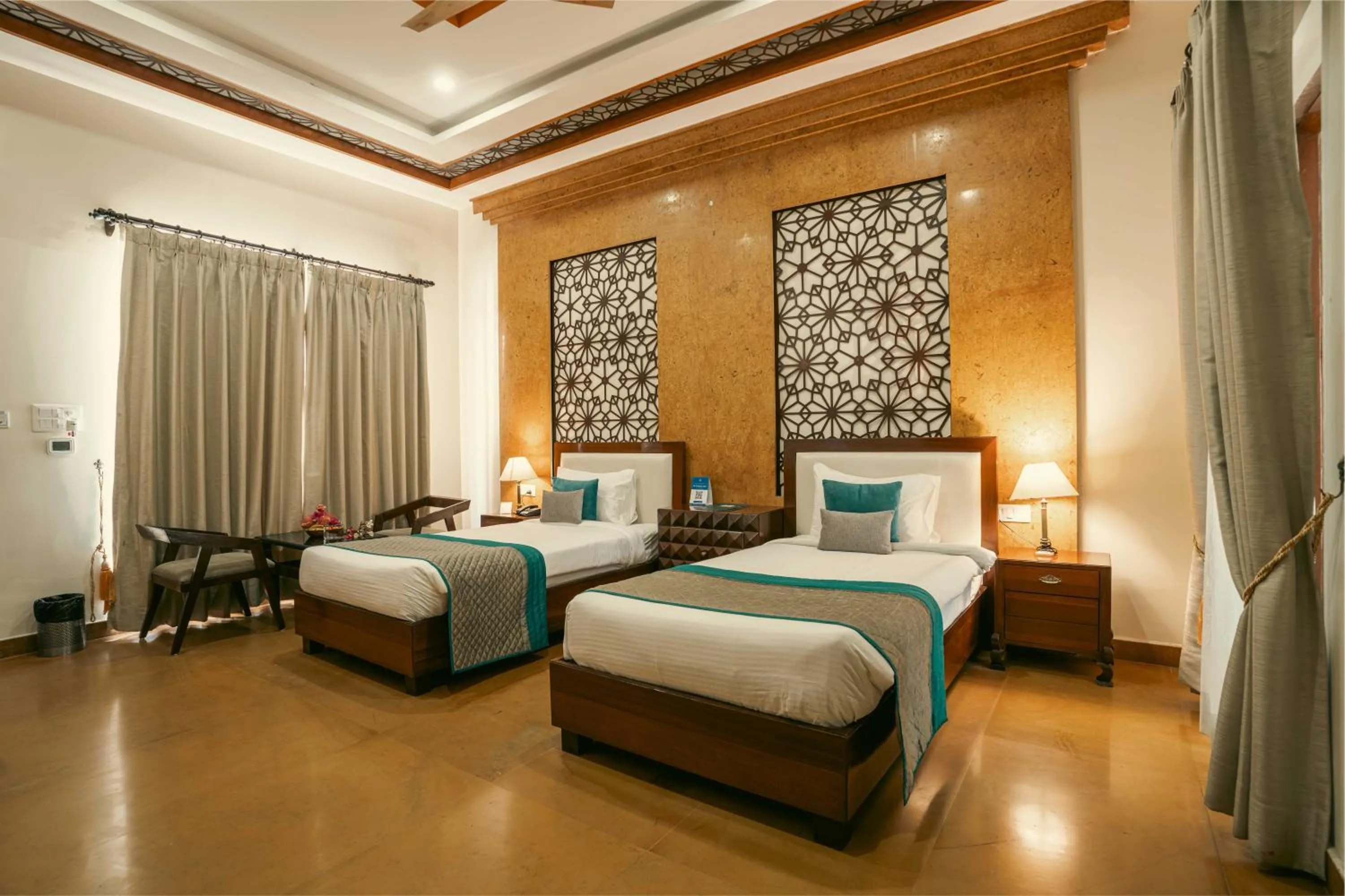 Bed in Abhyaran Resort & Spa Ranthambore